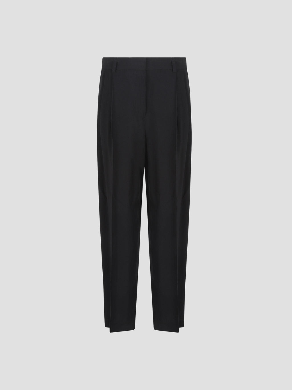 Double-pleat straight trousers