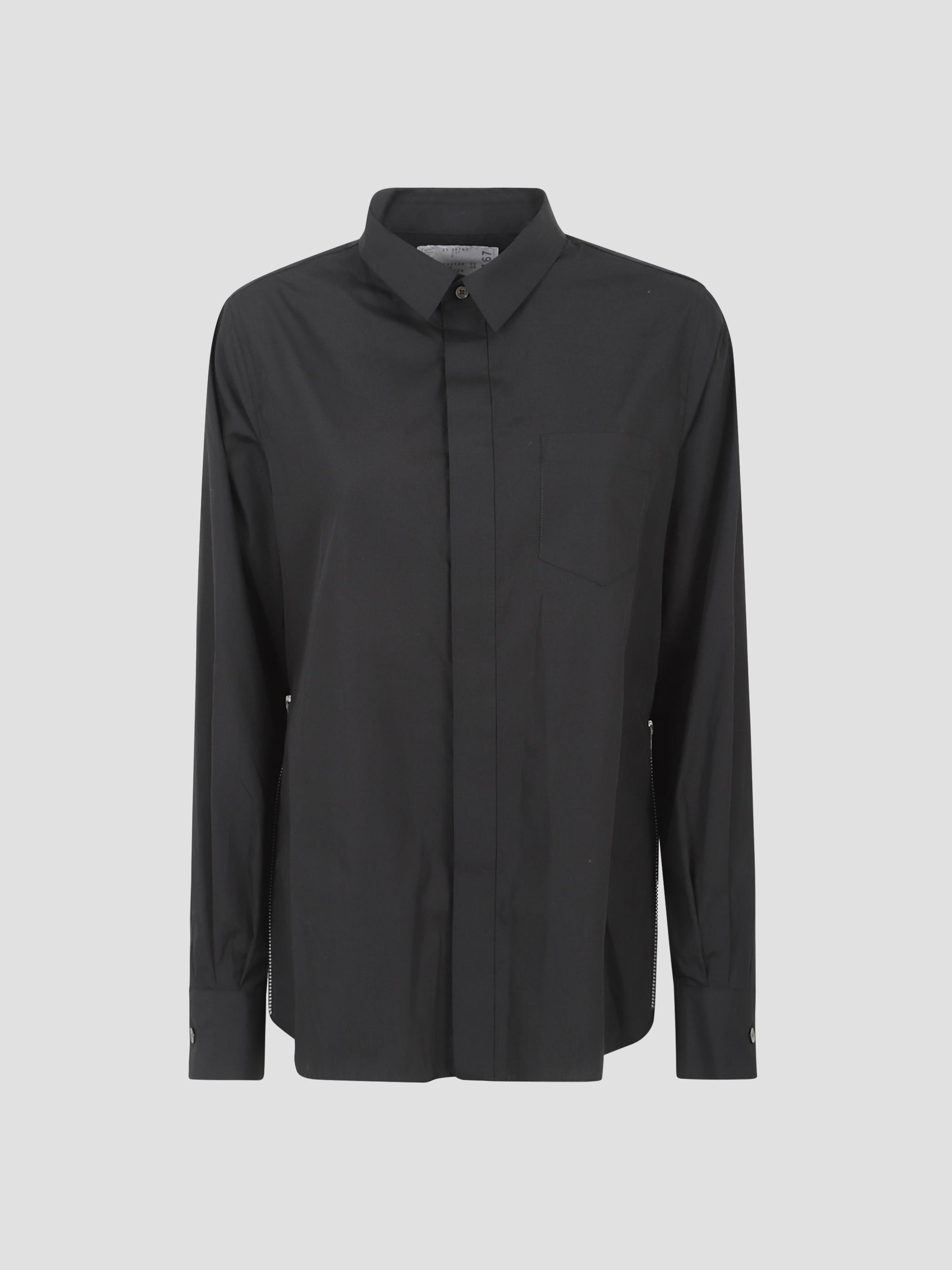 Poplin-chiffon shirt