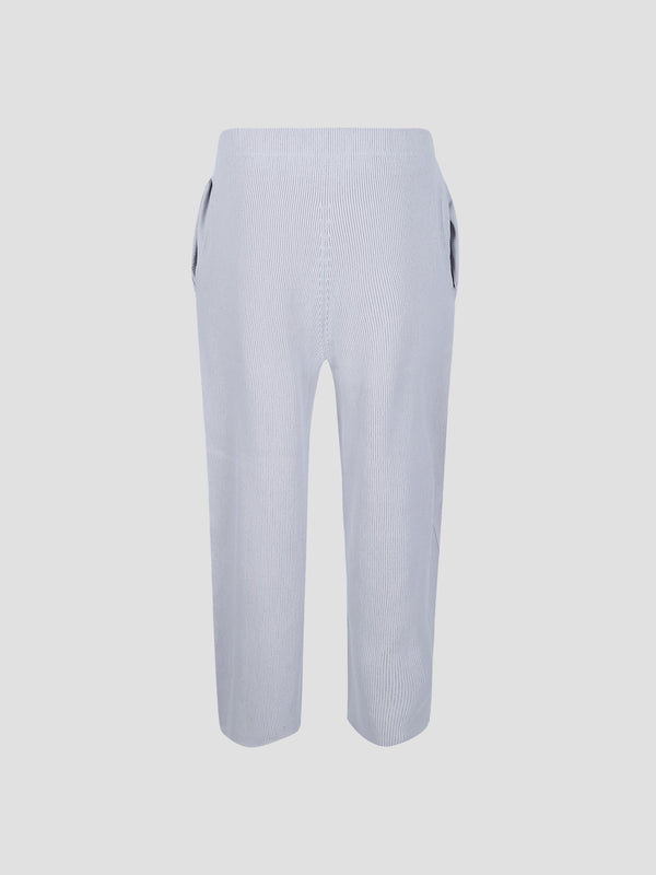 Basic knit pleated trousers