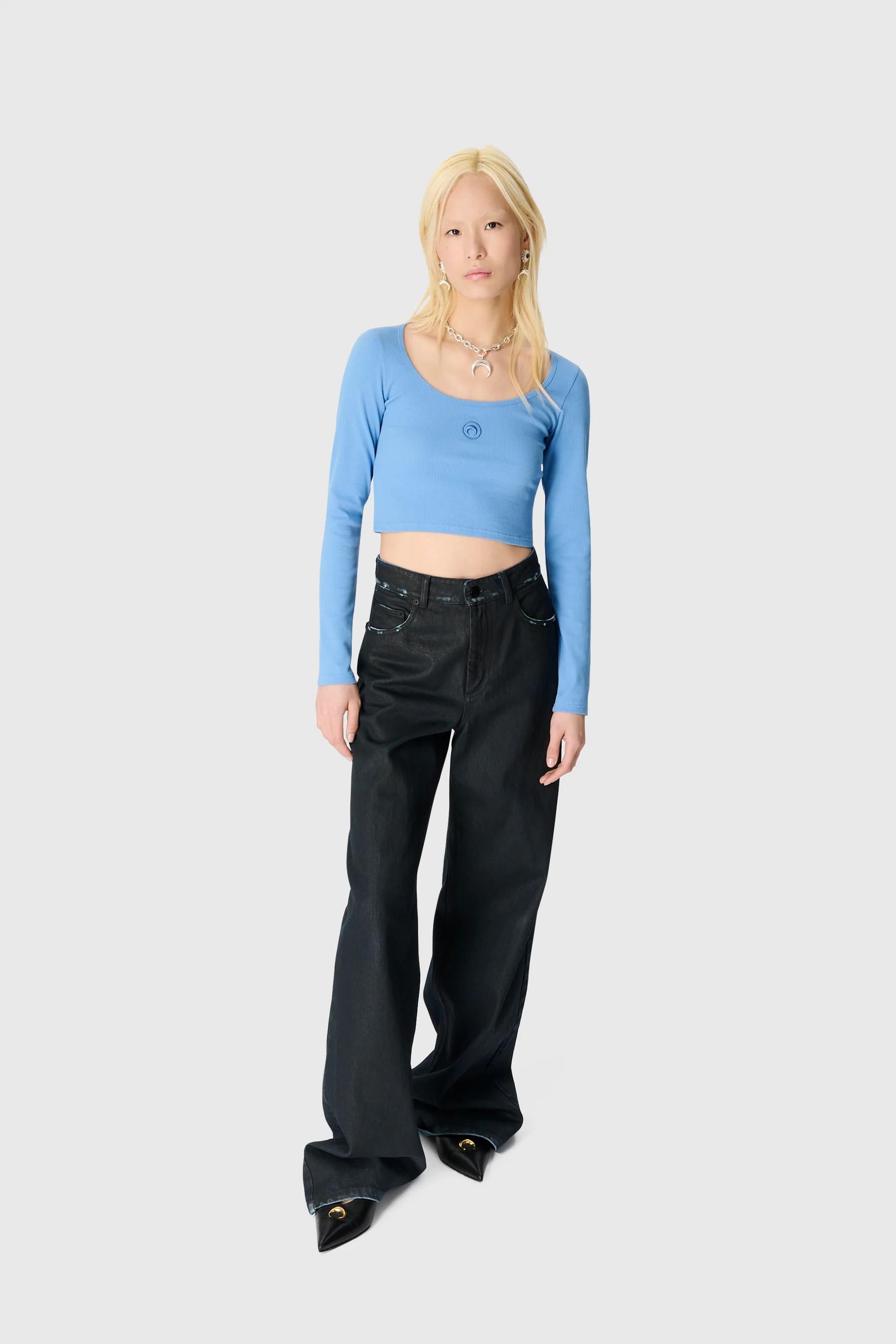 Moon logo ls roundneck top