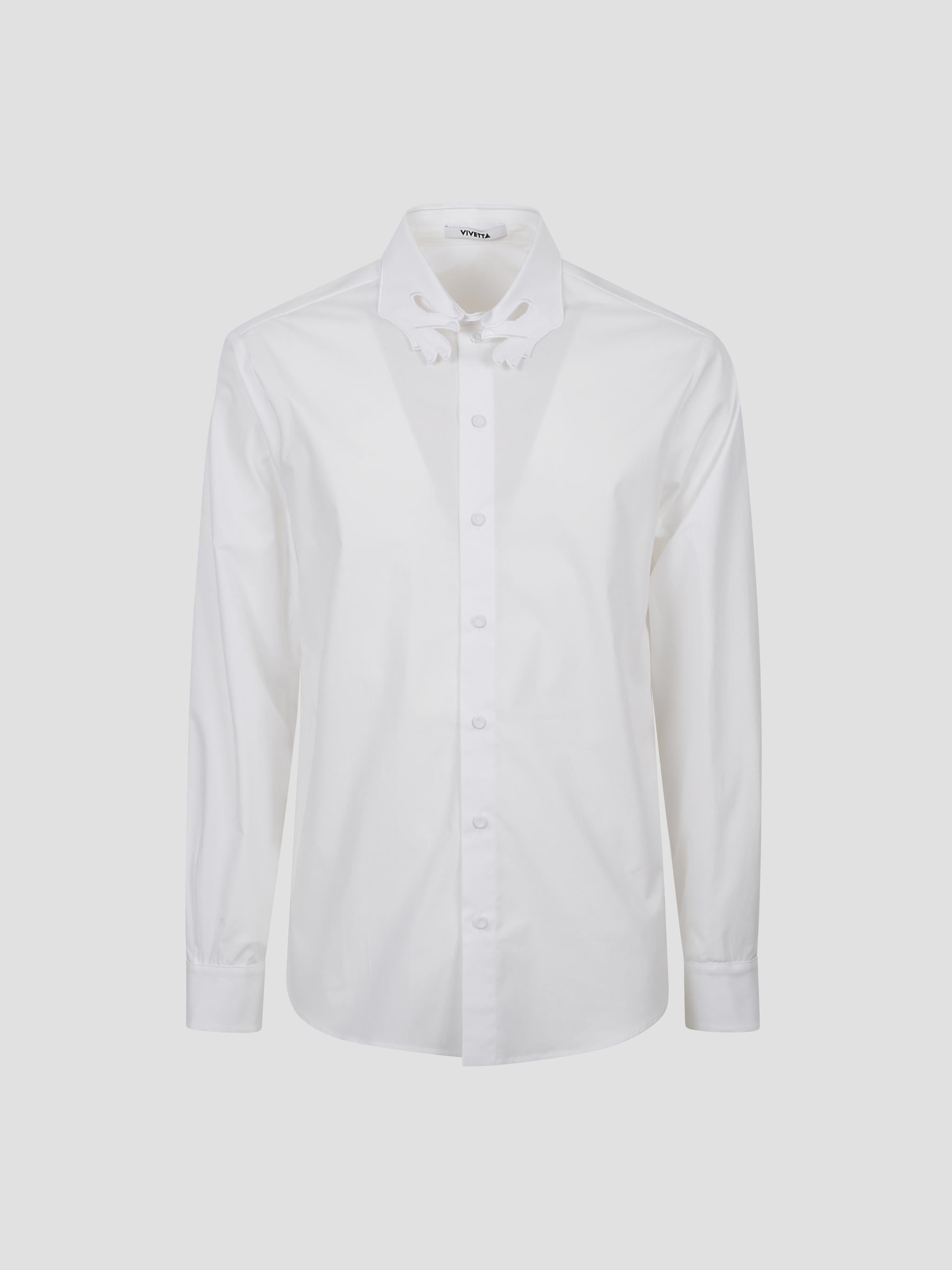 Classic shirt with collar embroidery