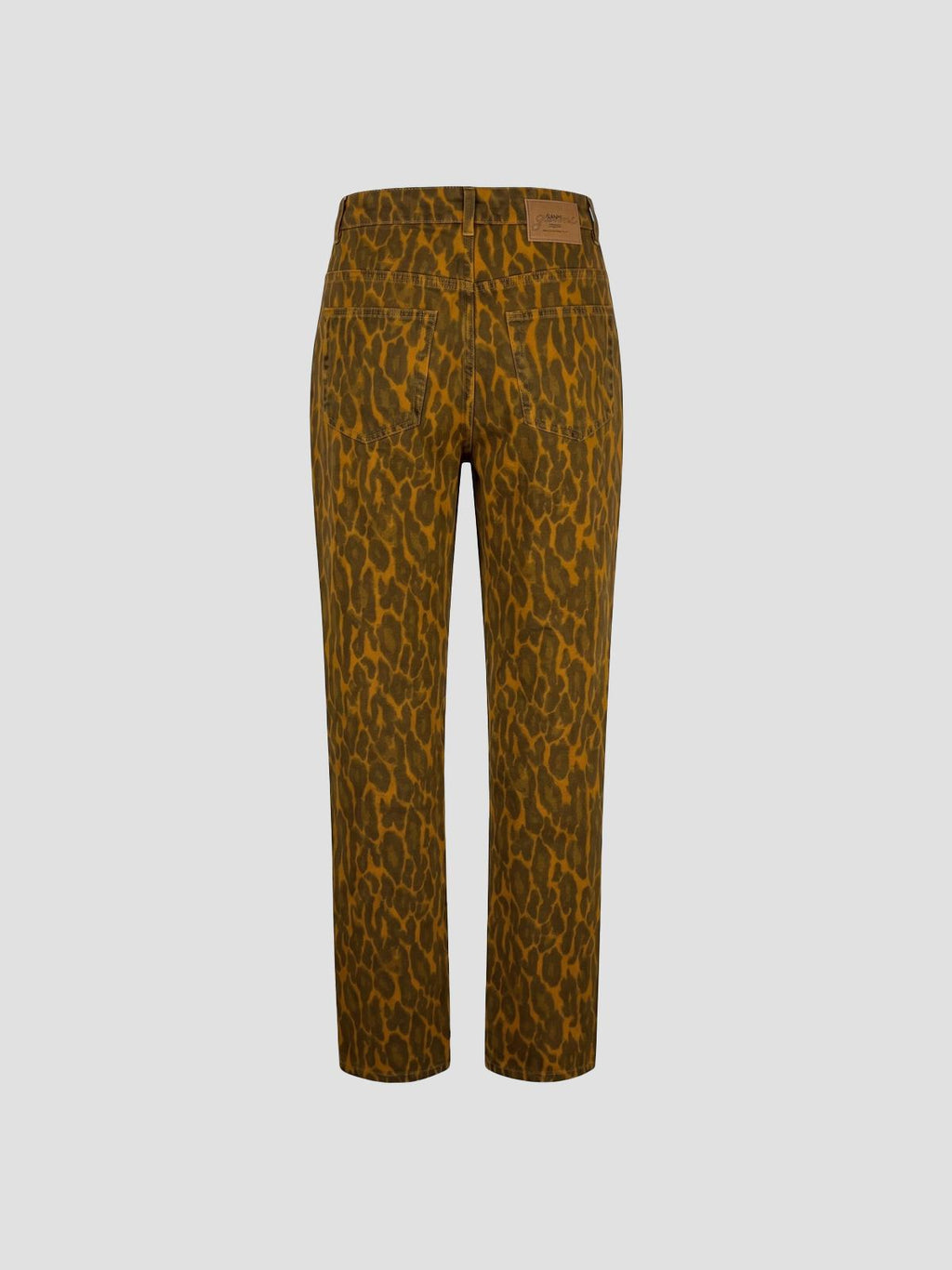 Print denim fold jeans