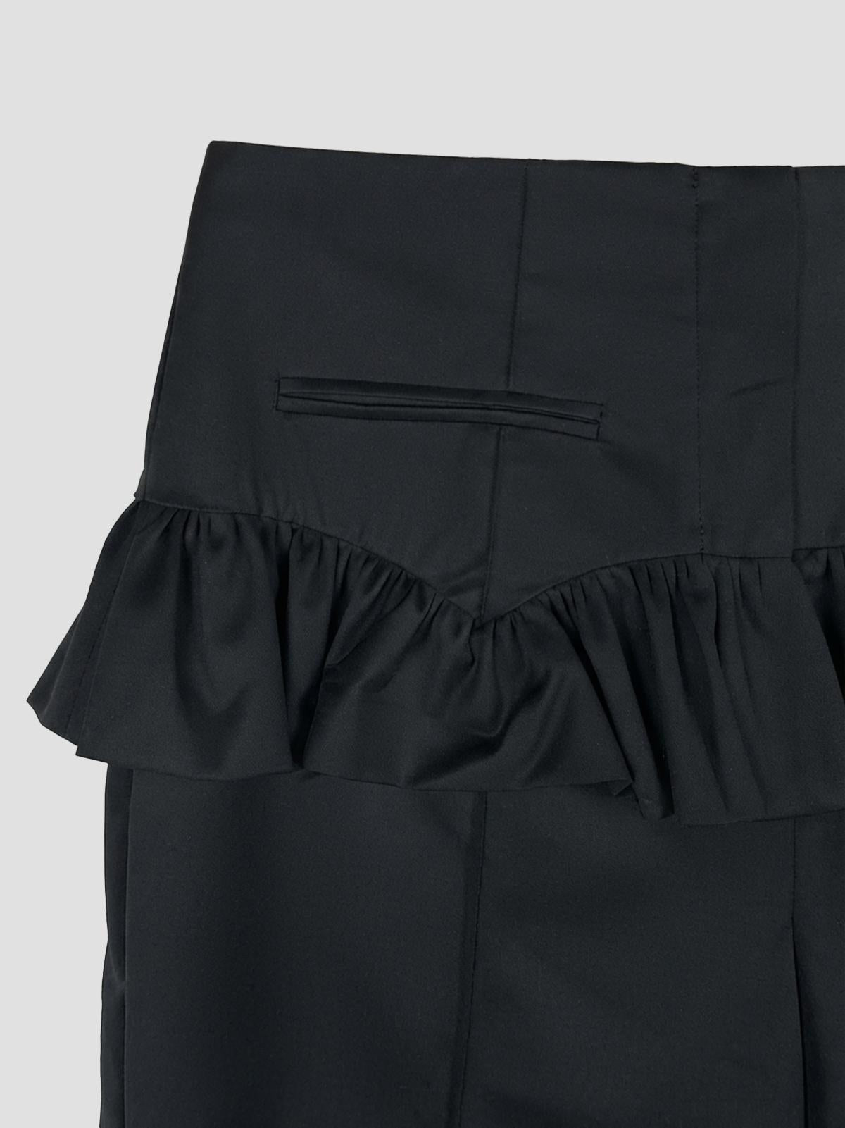 Calendered wool skirt pants