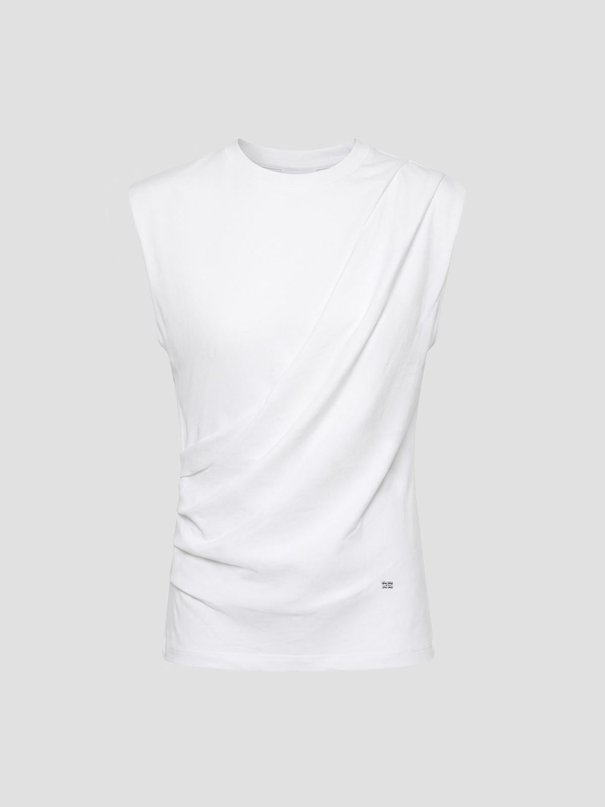 Stretch heavy jersey draped blouse