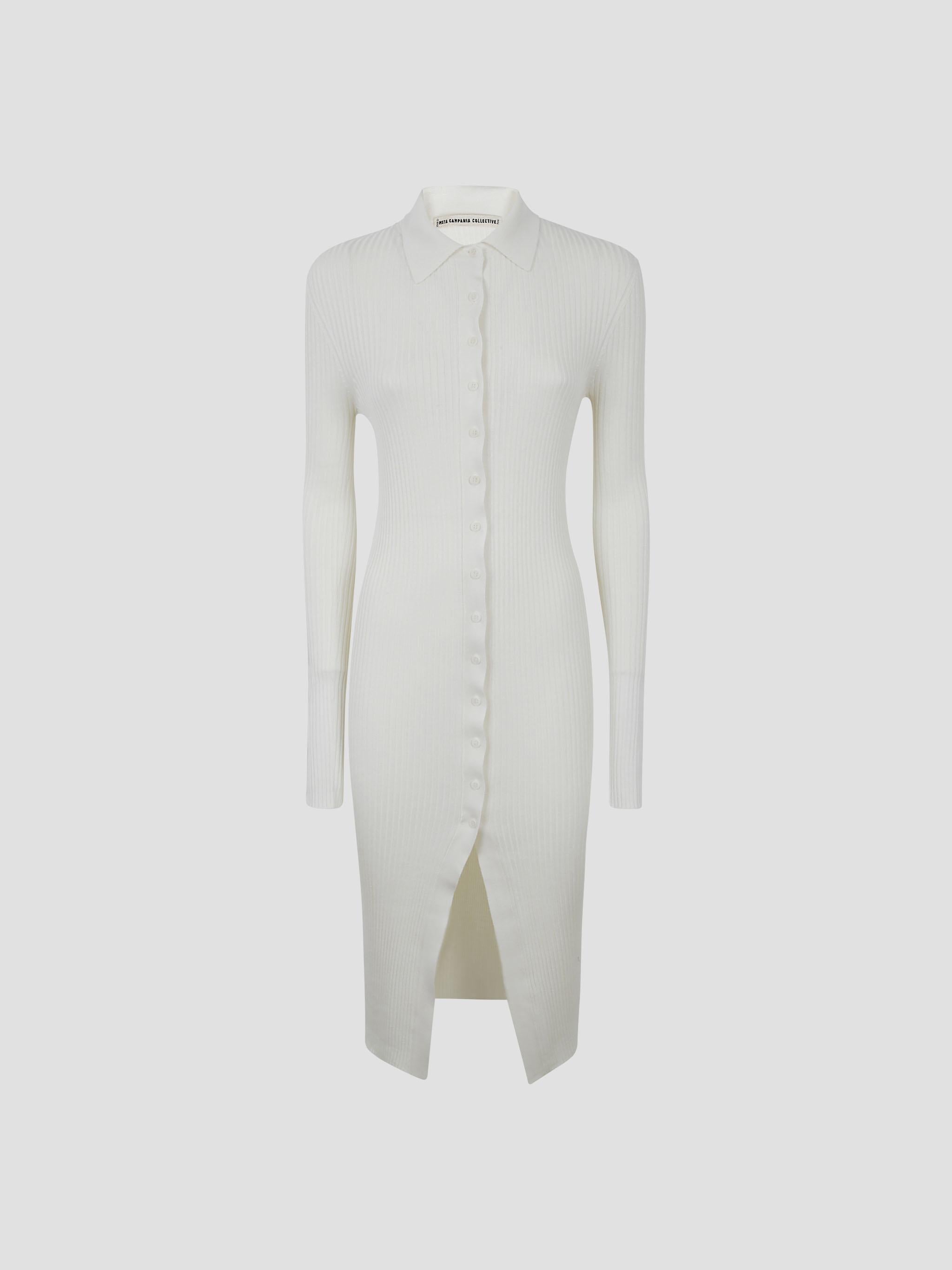 Neith longsleeve rib silk dress