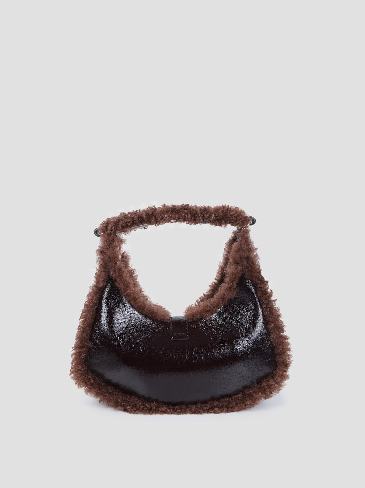 Small kat fur-trim bag