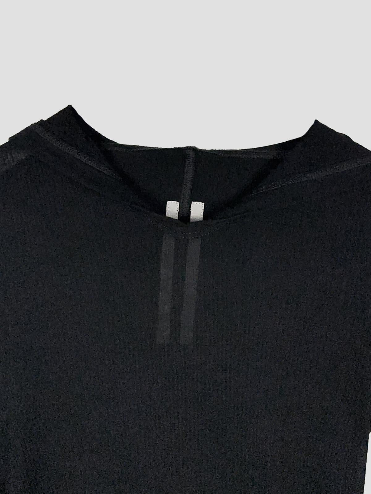 Cropped hooded rib ls t-shirt