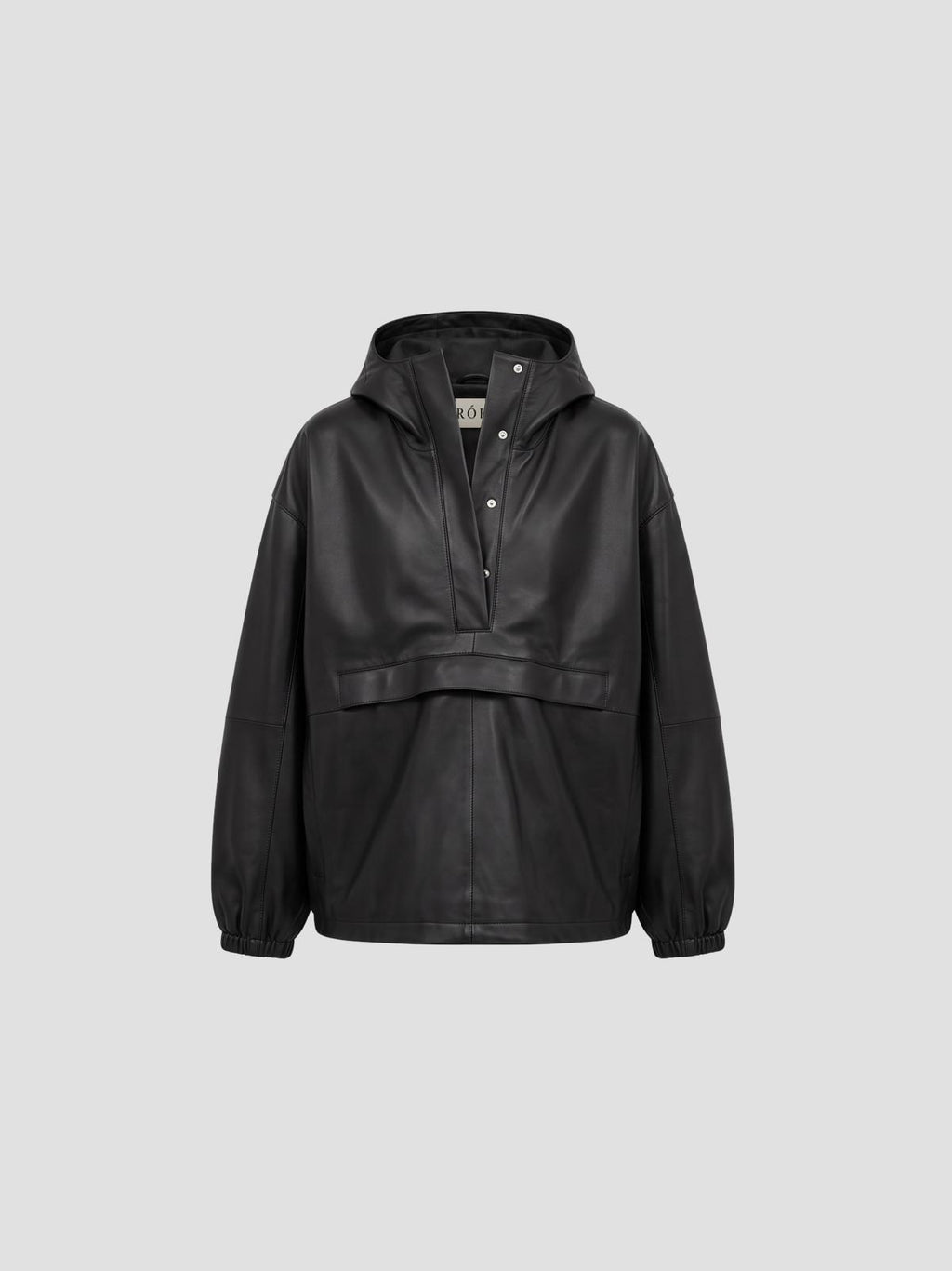 Róhe Leather oversized anorak in black