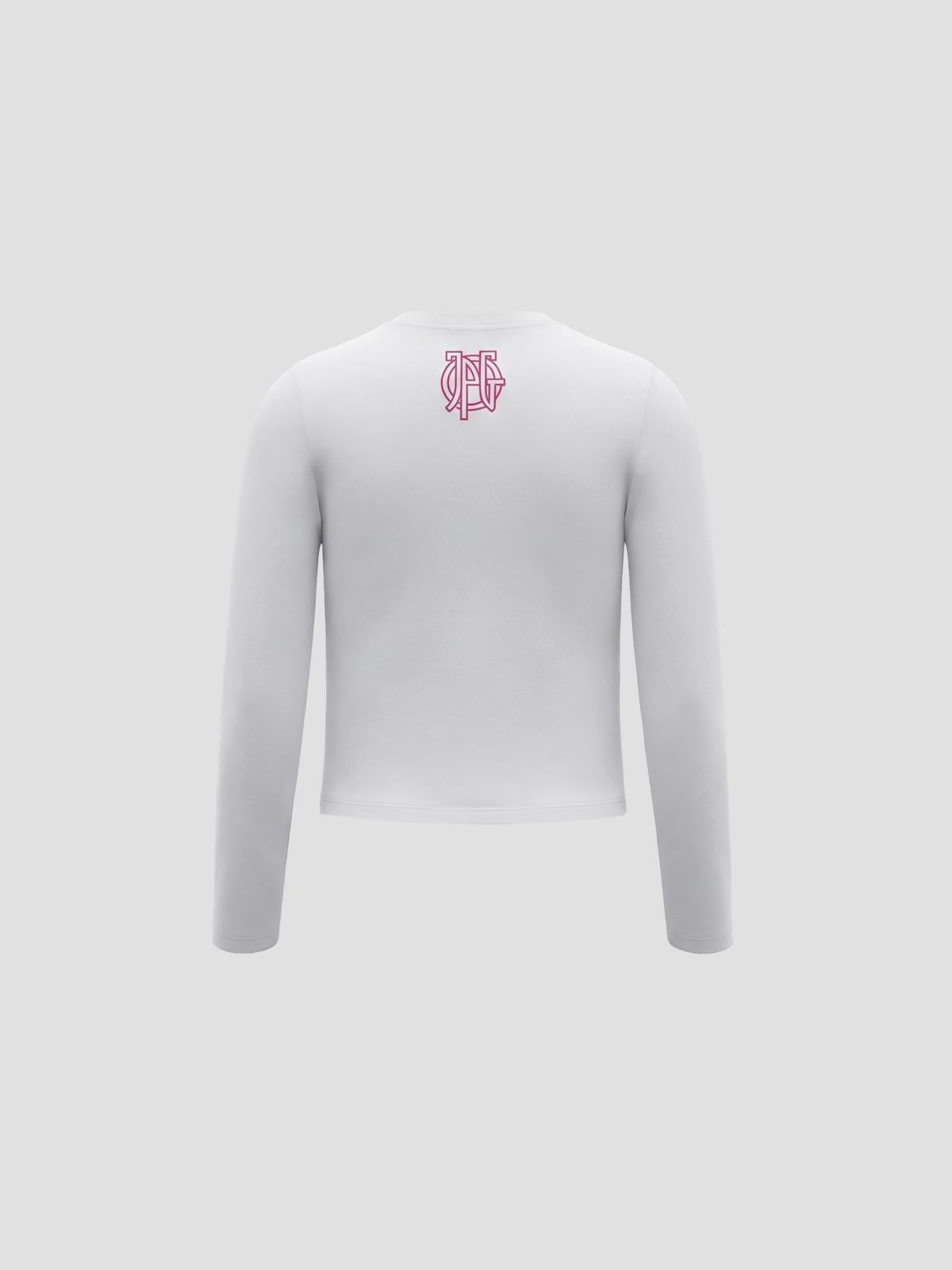 Cotton jersey long sleeve top printed "glory o" lo