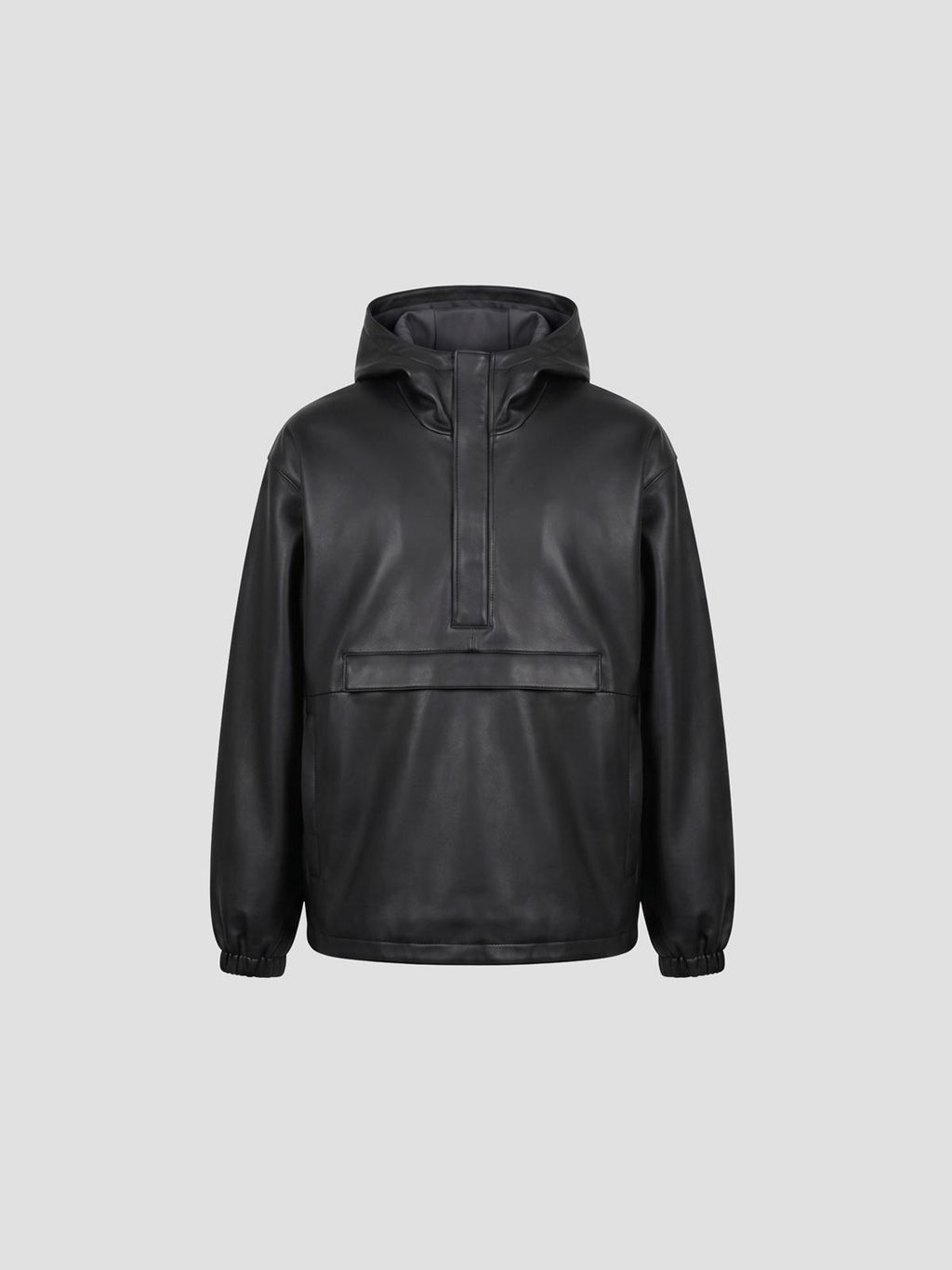 Leather oversized anorak