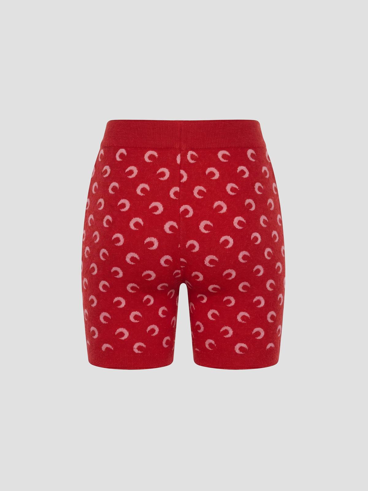 Moon printed jacquard bouclette mini shorts