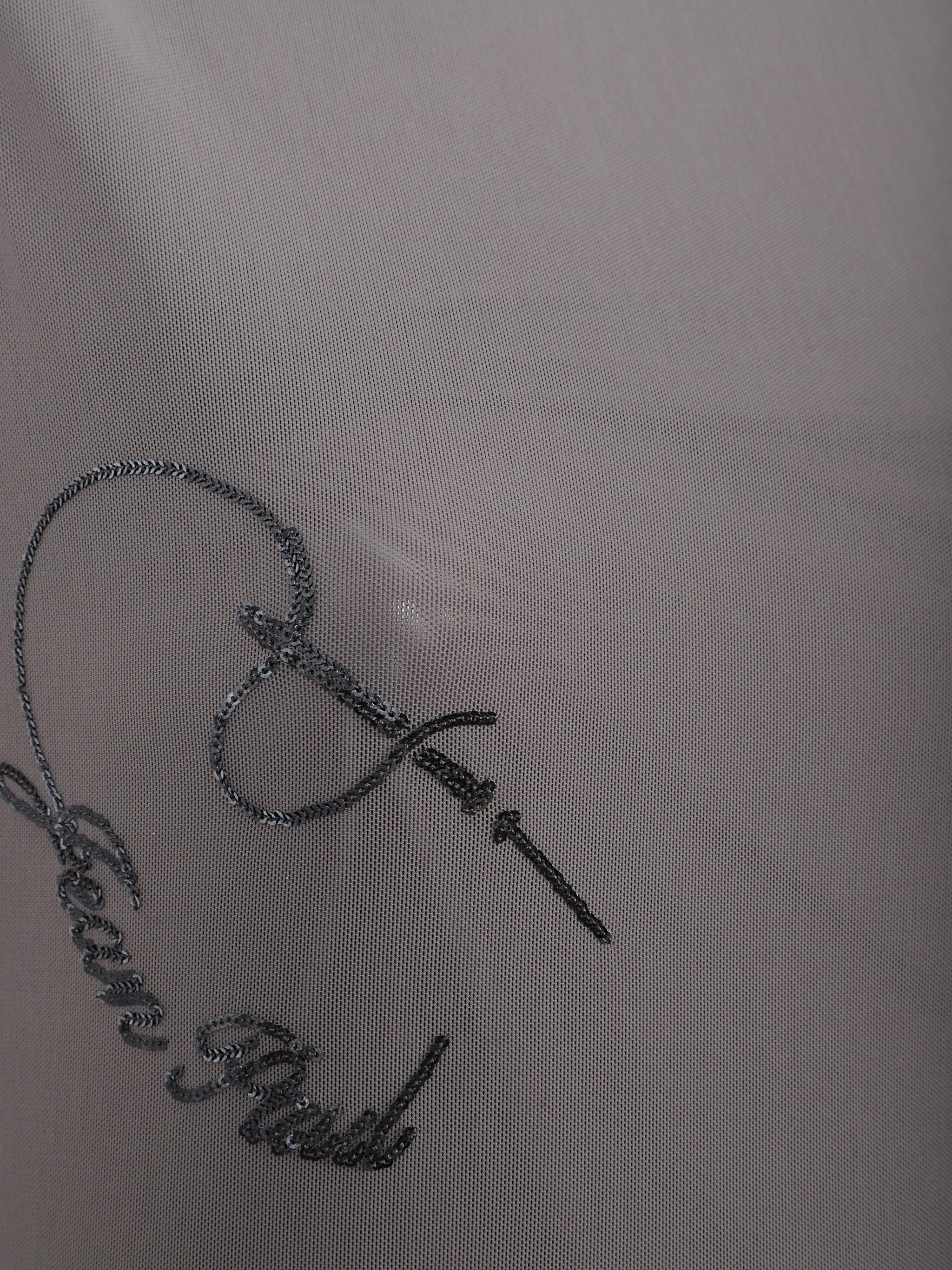 Mesh double layers long dress embroidered