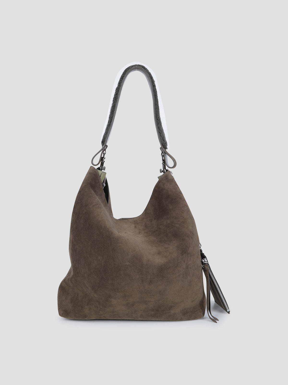 Lottie large suede shoulder bag