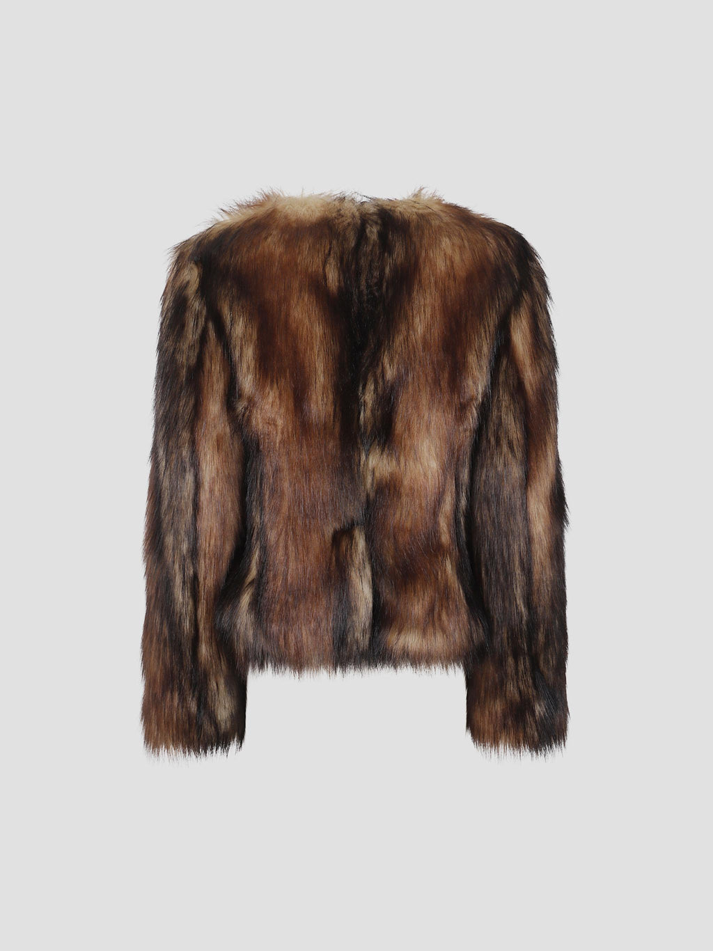 Sculpted faux fur fray jacket