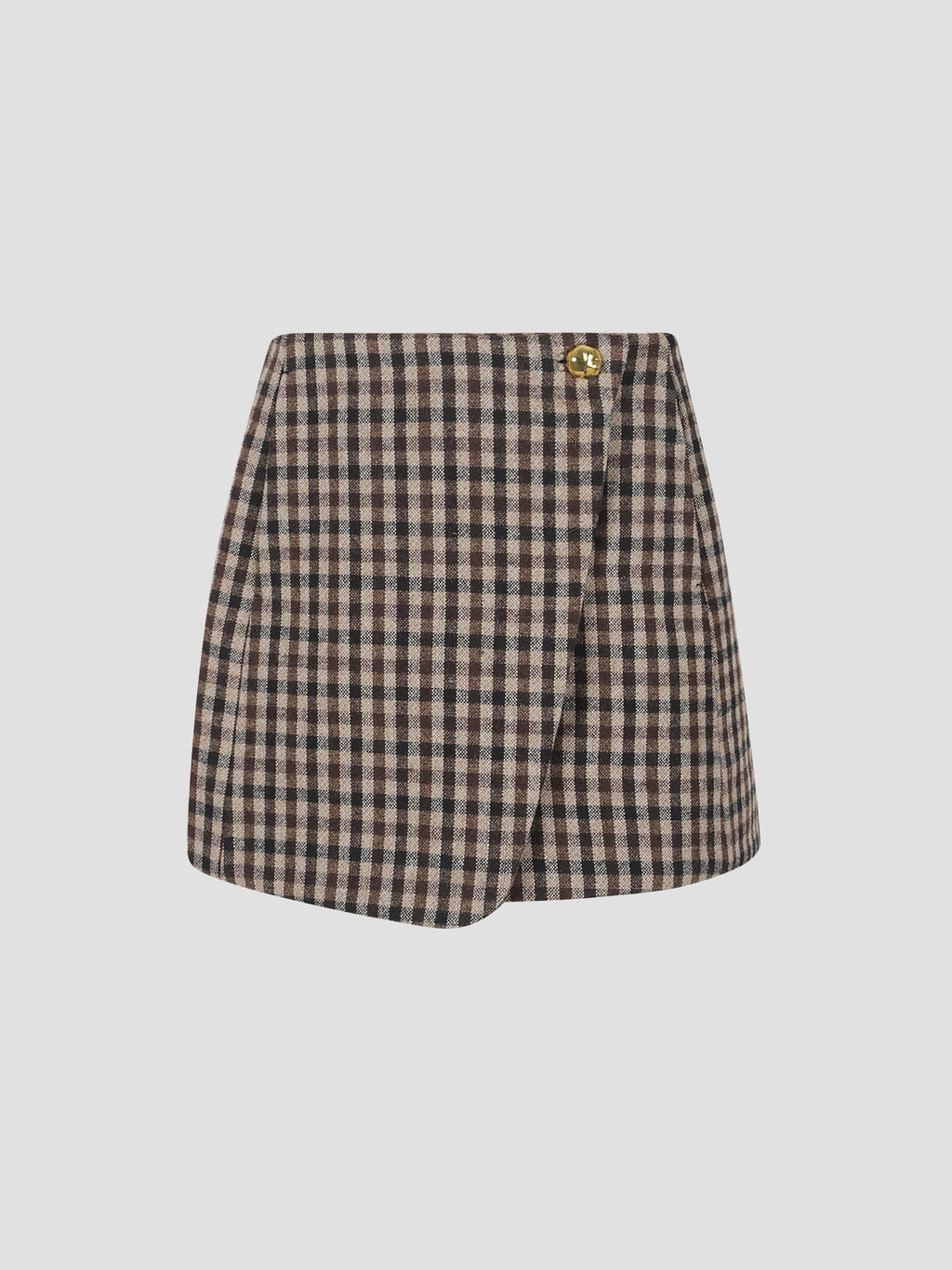 Check wool mix skirt