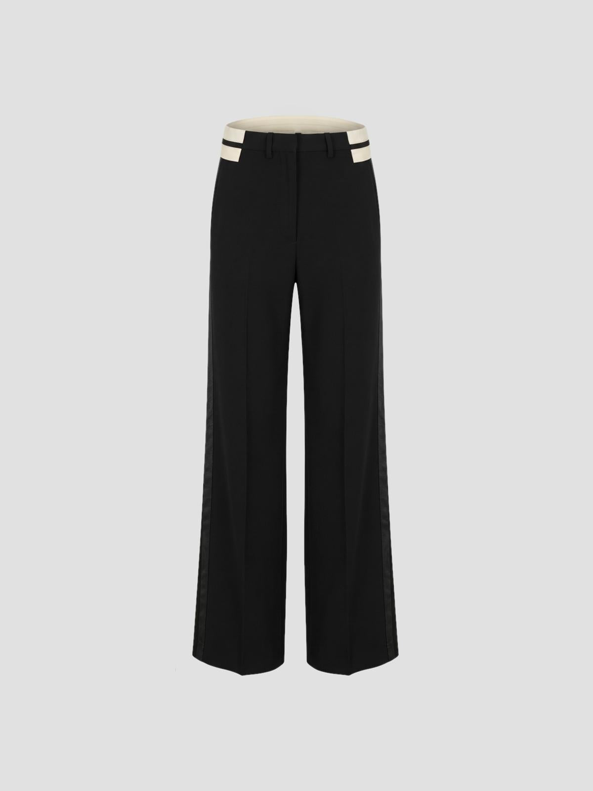 Exposed waistband tailoring trouser
