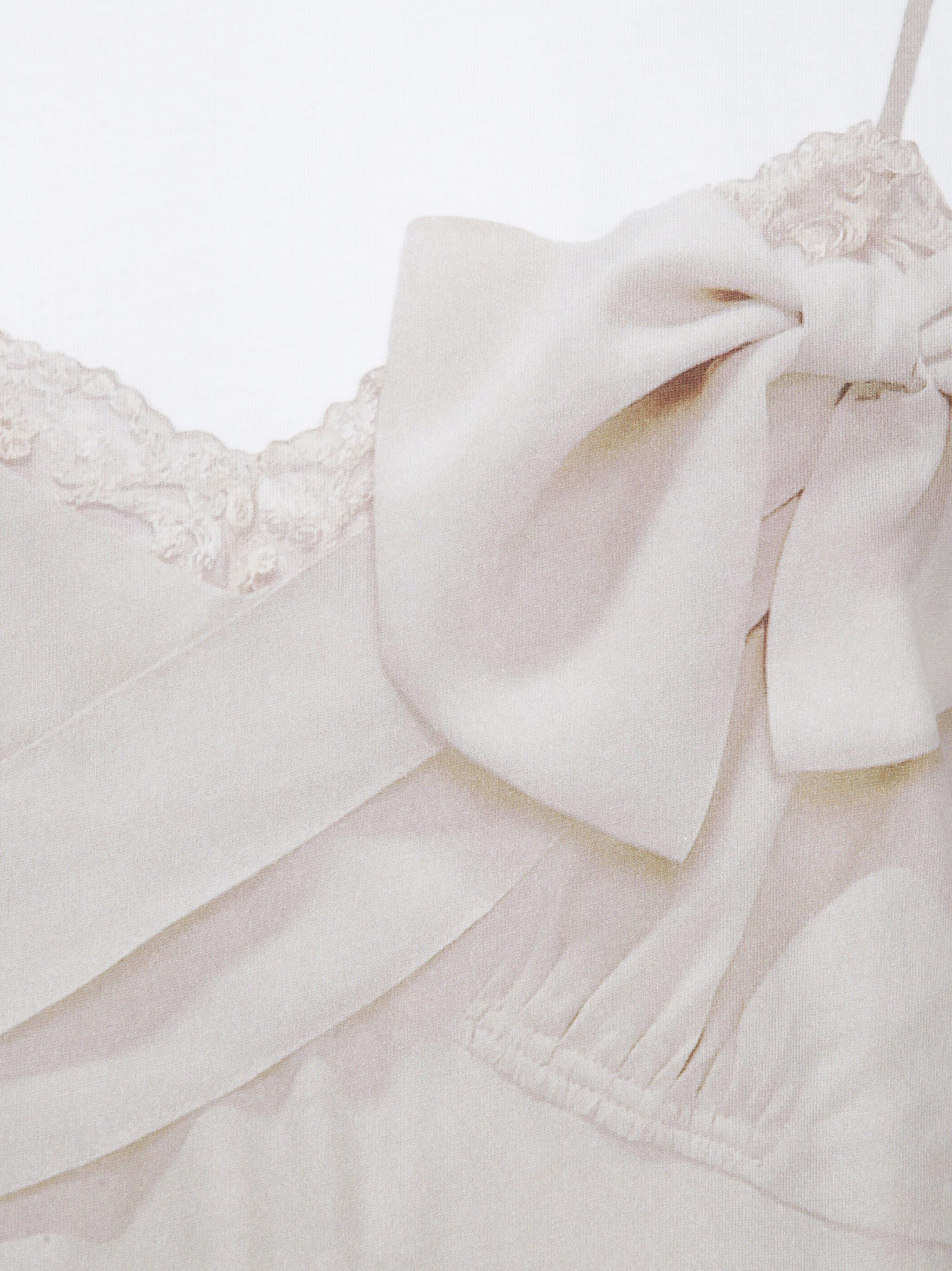 Bow sash slip dress trompe l'oeil  t-shirt