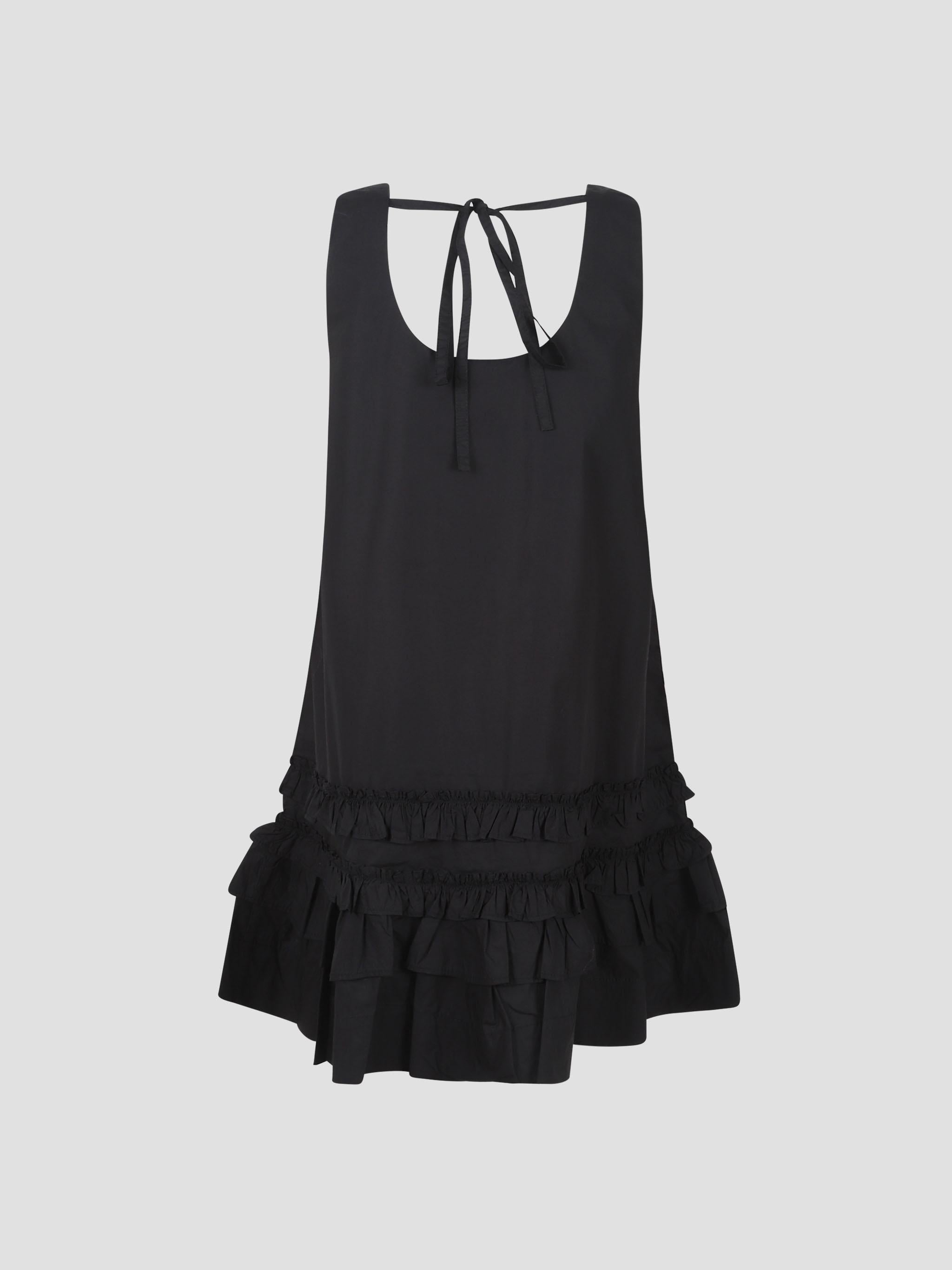 Cotton poplin u-neck mini dress