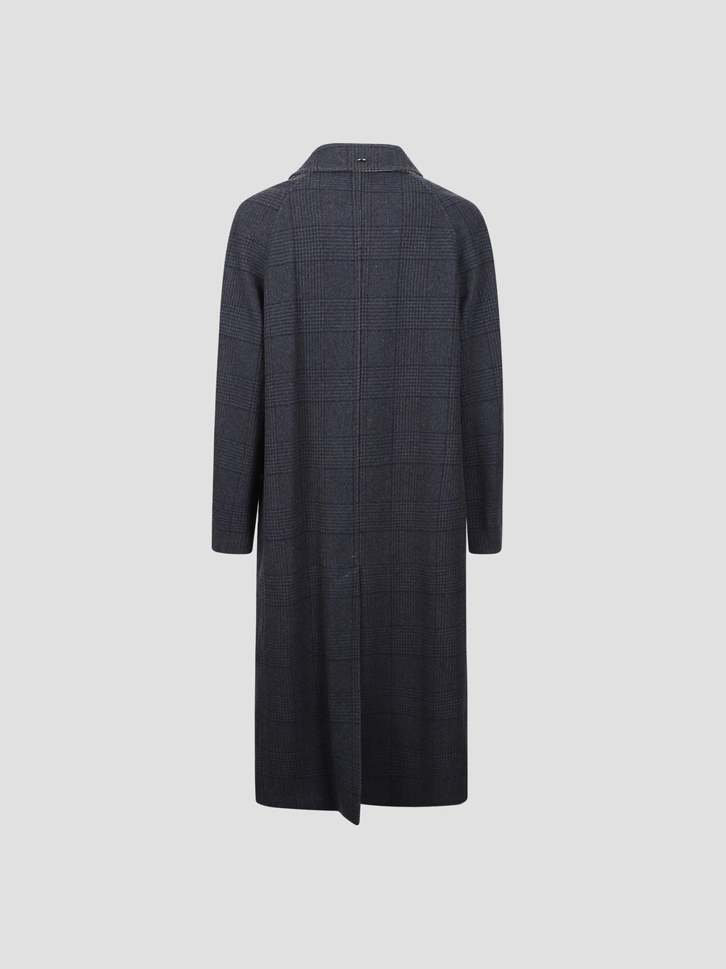 Collapse carcoat check wool coat
