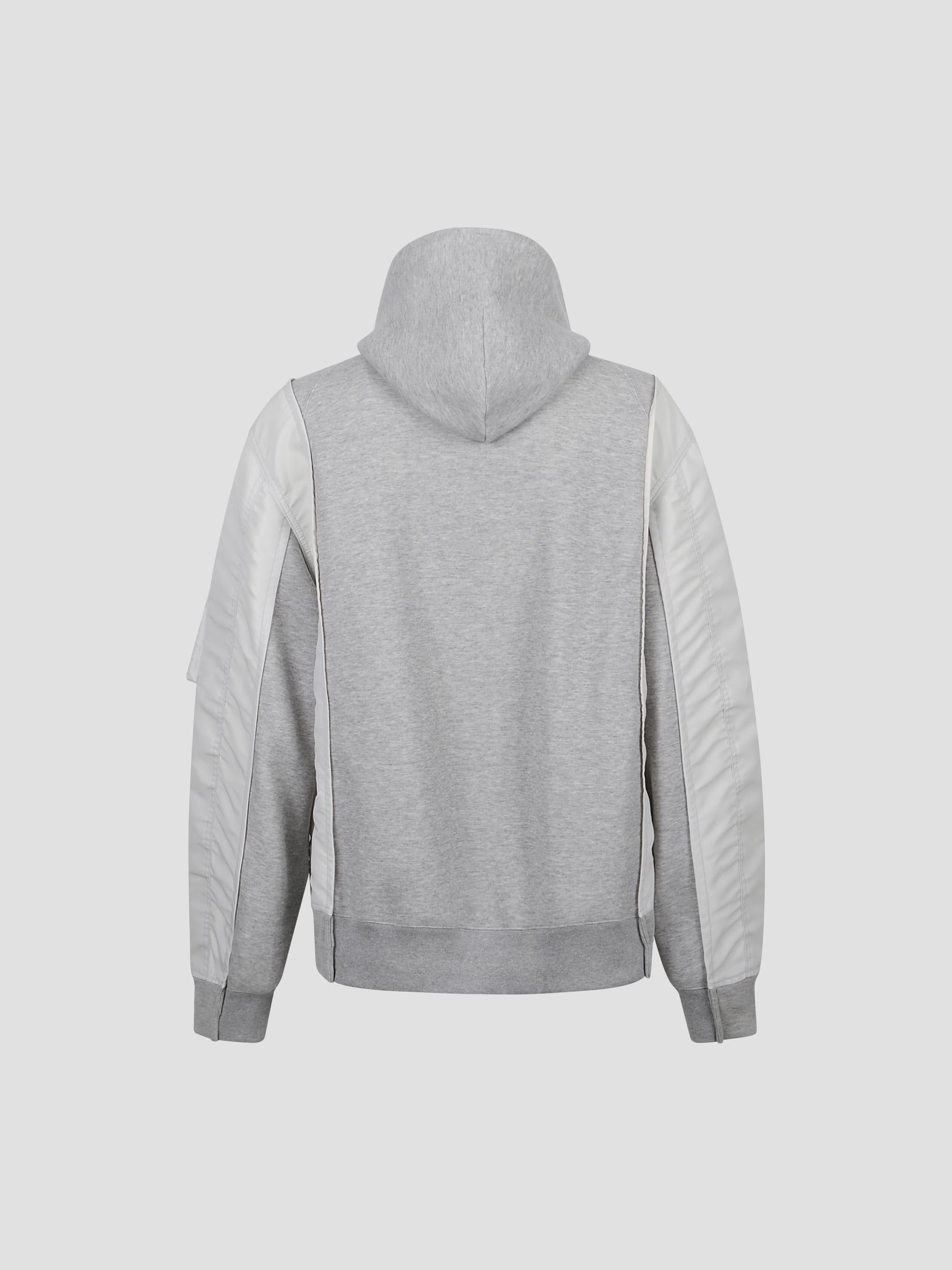 Sponge sweat x nylon twill hoodie