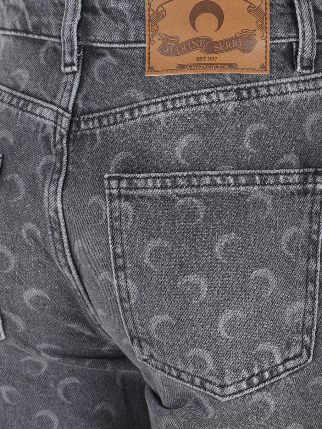 Moon laser denim straight jeans