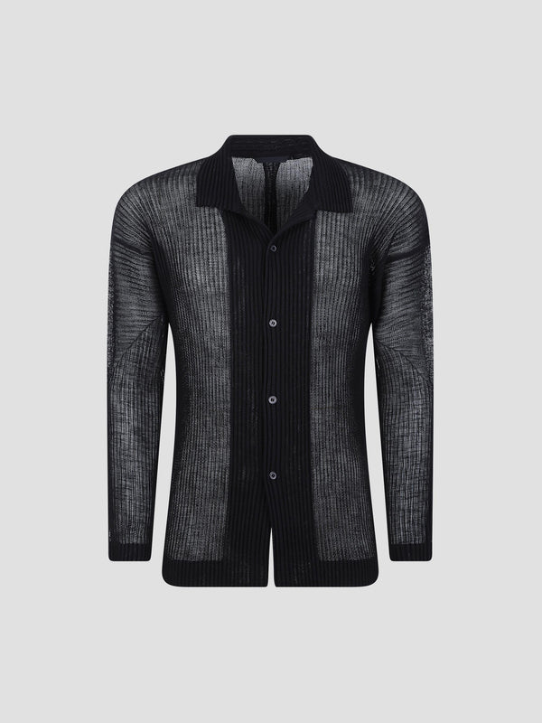 Rustic mesh pleated shirt