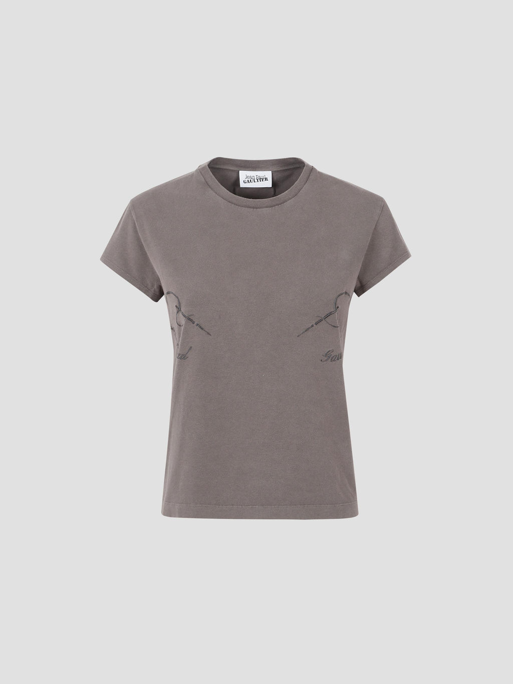 Stretch cotton baby tee embroidered