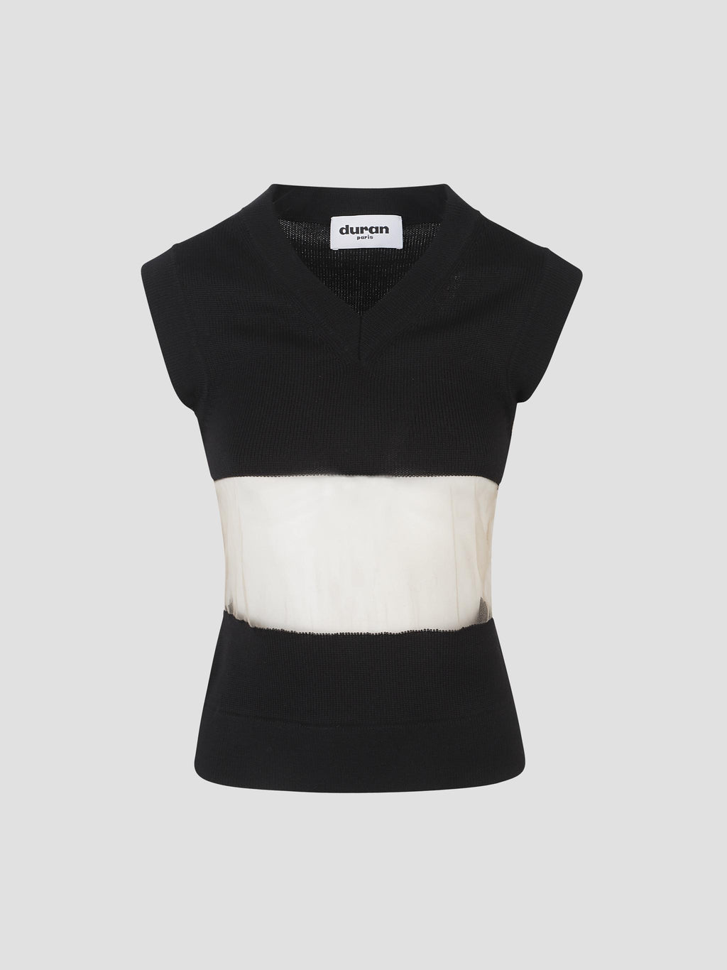 Stripe floating knit vest