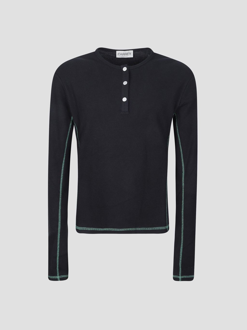 Lis contrast-stitch henley top