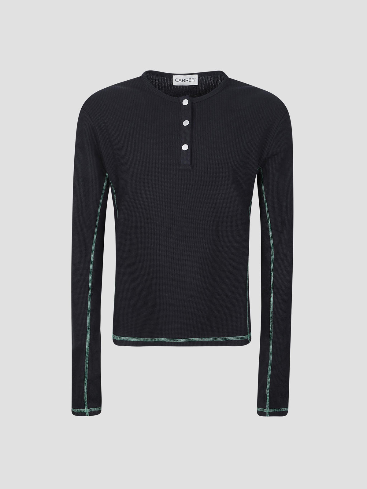 Lis contrast-stitch henley top