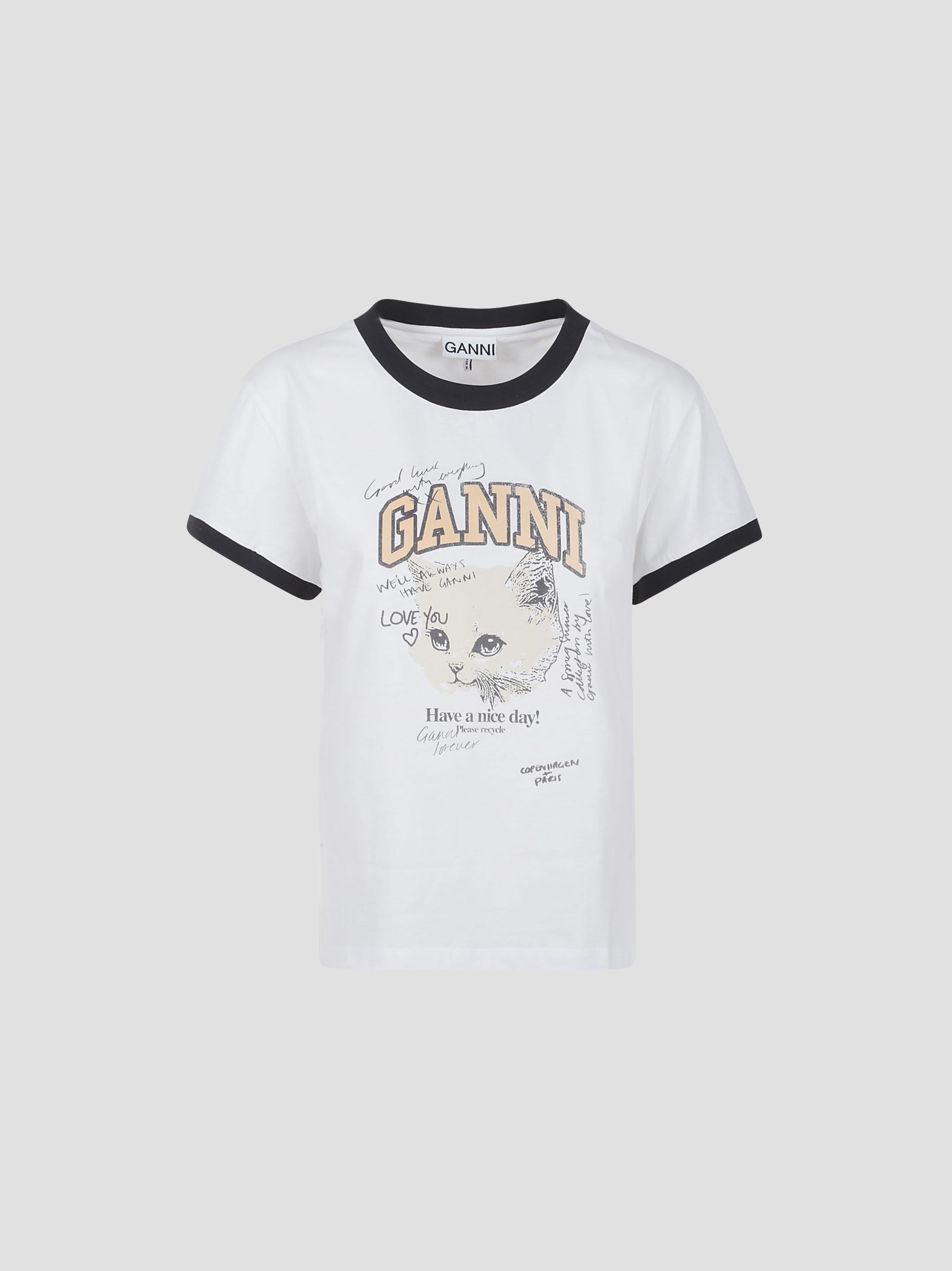 Basic cotton jersey kitty fitted t-shirt