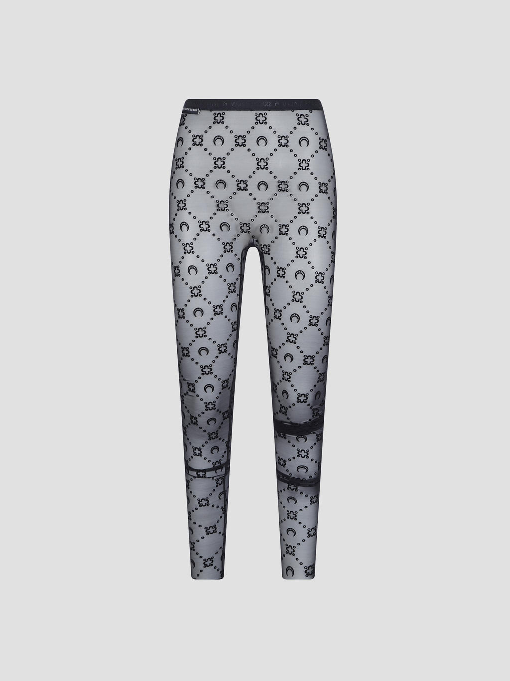 Moonogram flocked-mesh tights