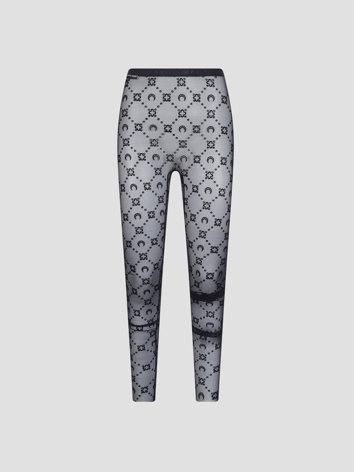 Moonogram flocked-mesh tights