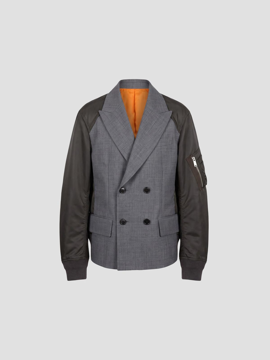 sacai Suiting x nylon twill jacket in grey