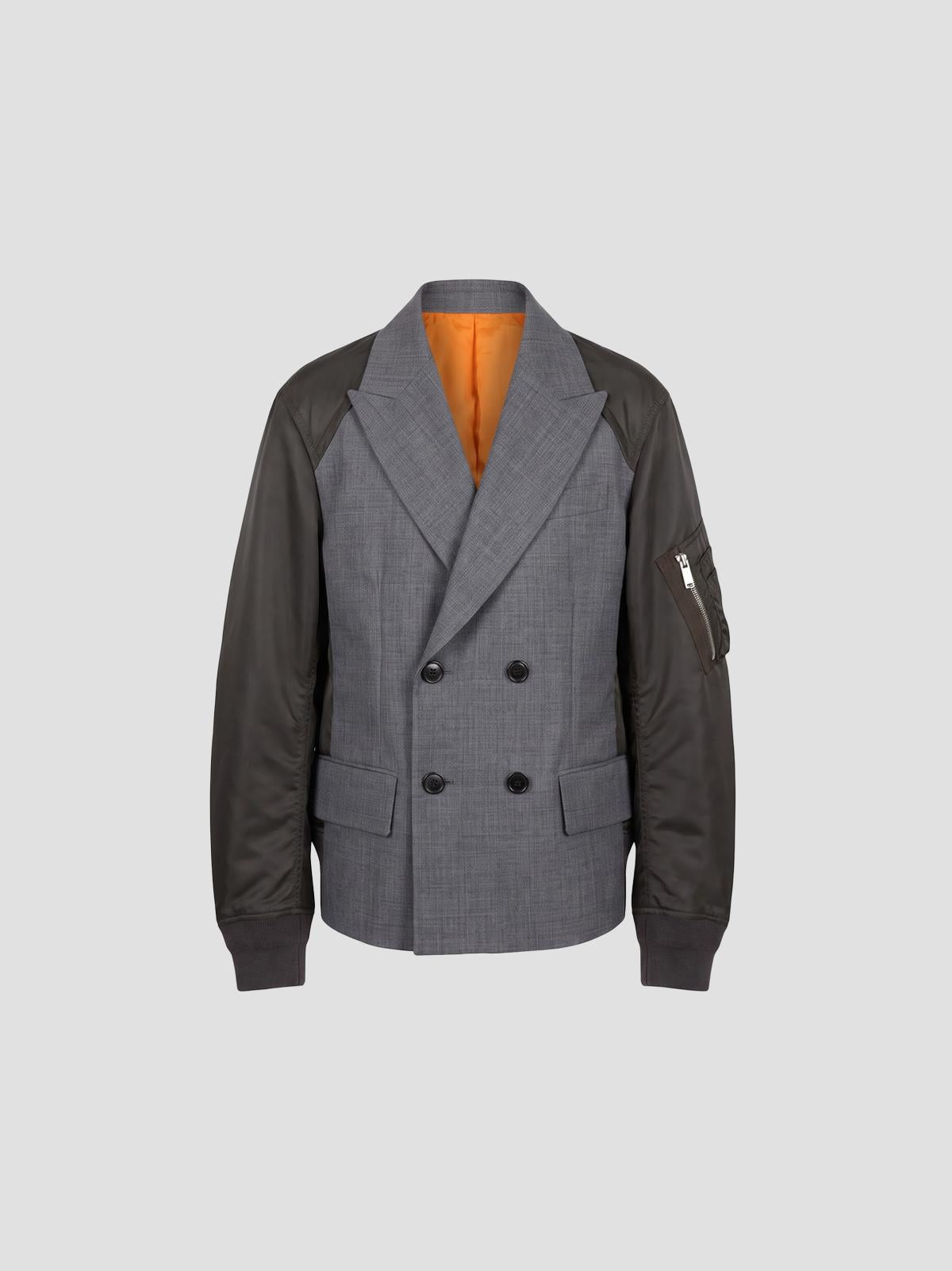 Suiting x nylon twill jacket
