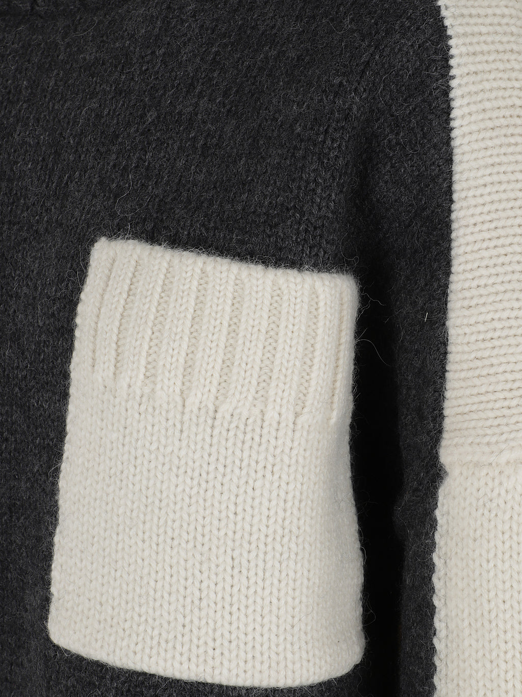 Two tone patch pocket jumper