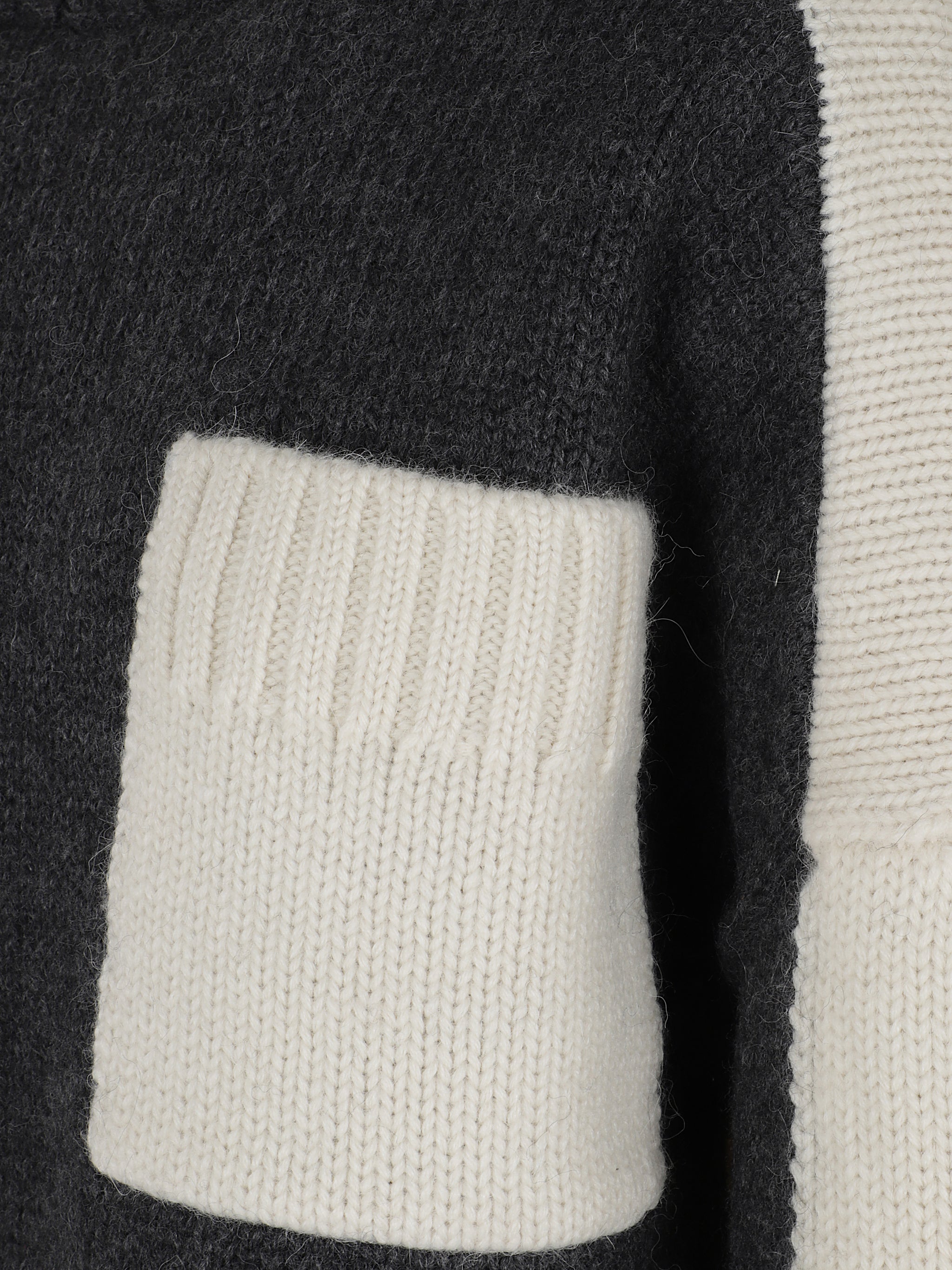 Two tone patch pocket jumper