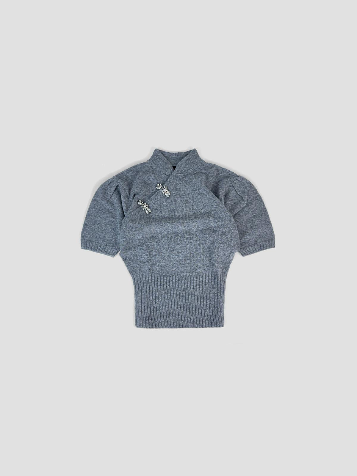 Mandarin collar cashmere jumper