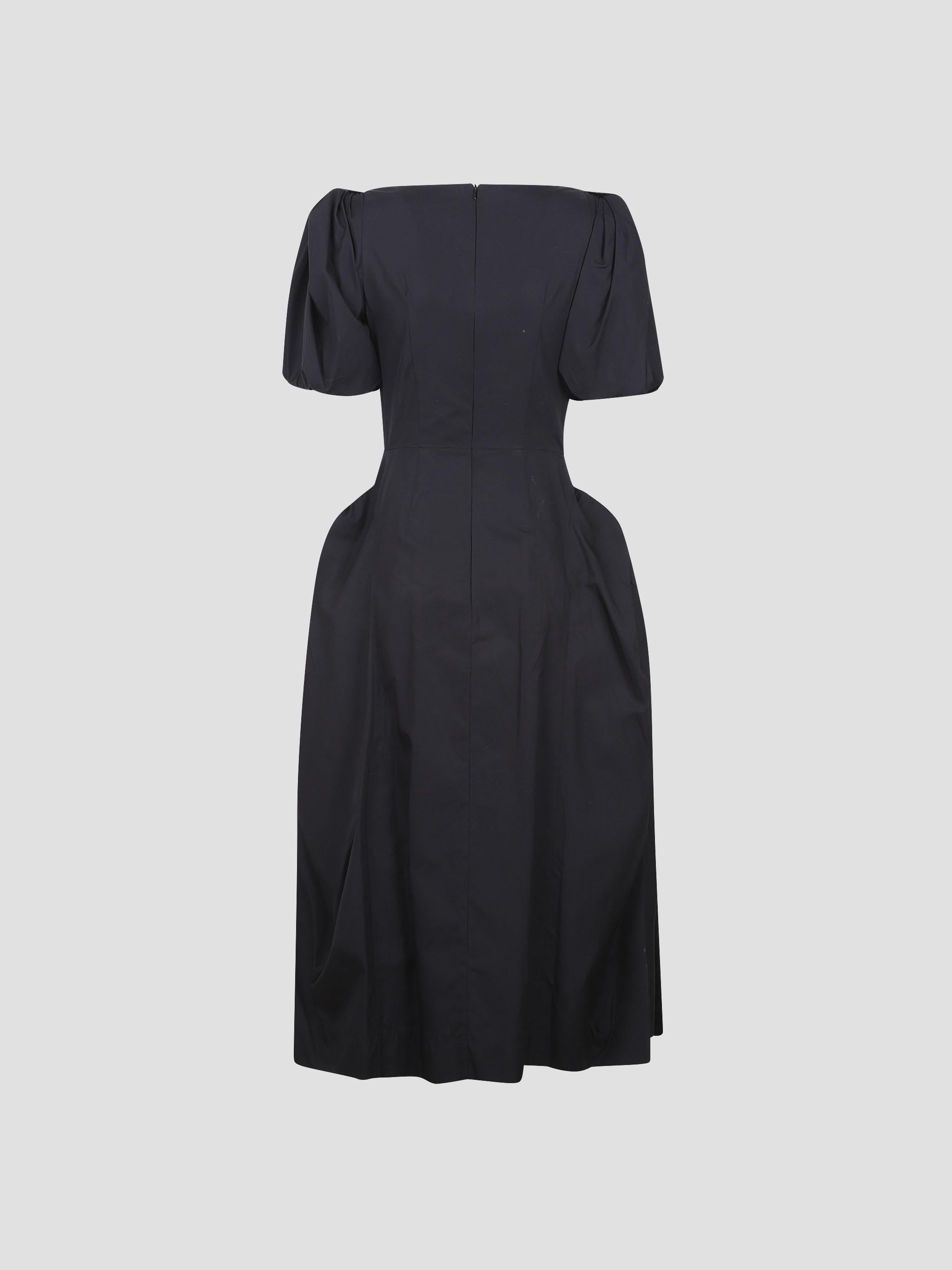 Puff bow sleeve hip tutu detail dress