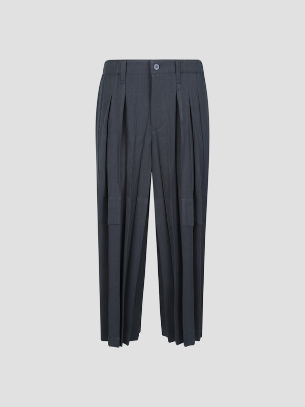 Edge ensemble pleated trousers