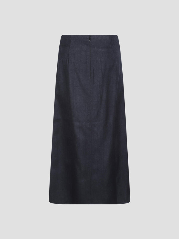Fuse asymmetric wool kilt