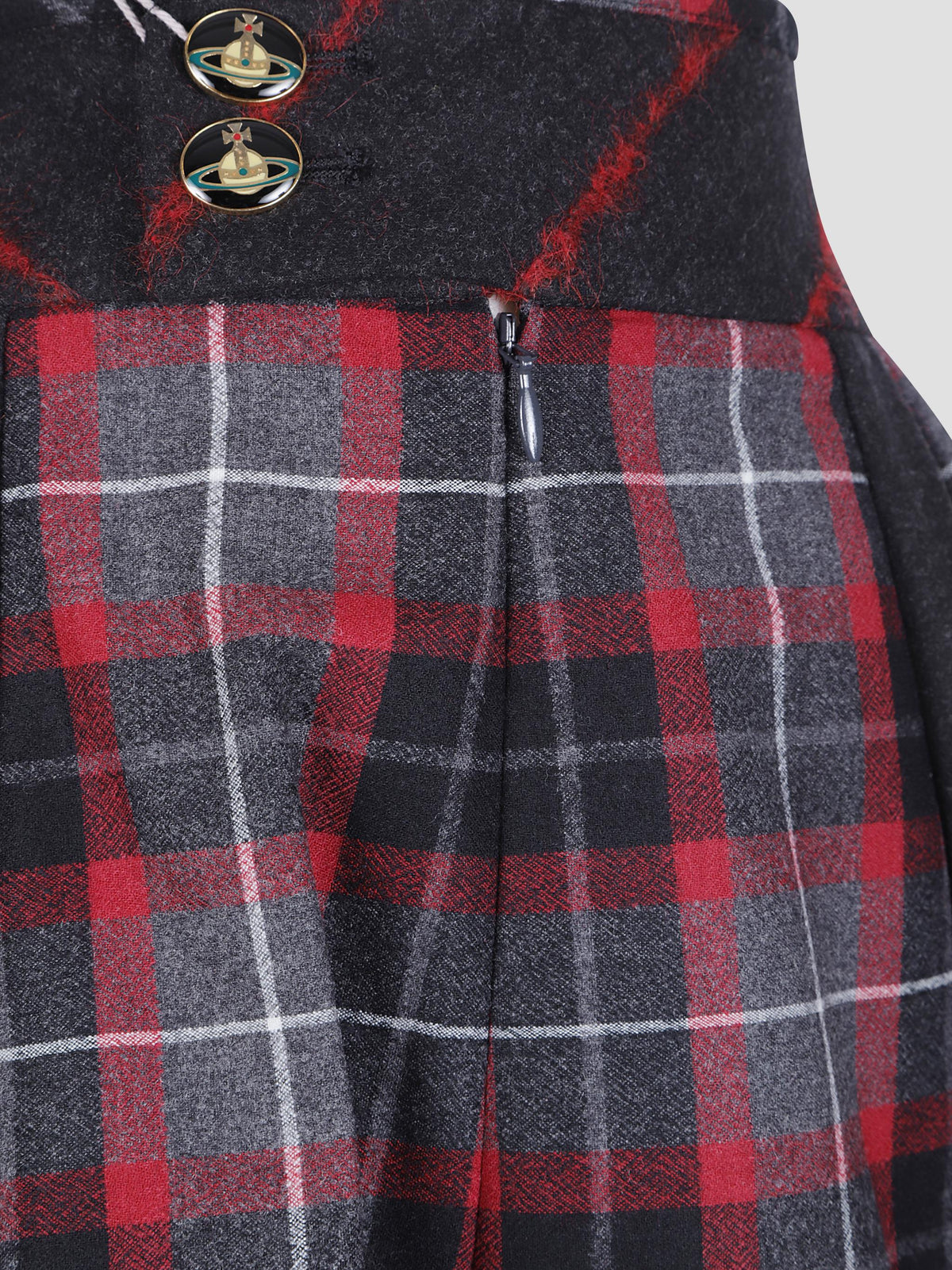 Mini bell tartan wool skirt