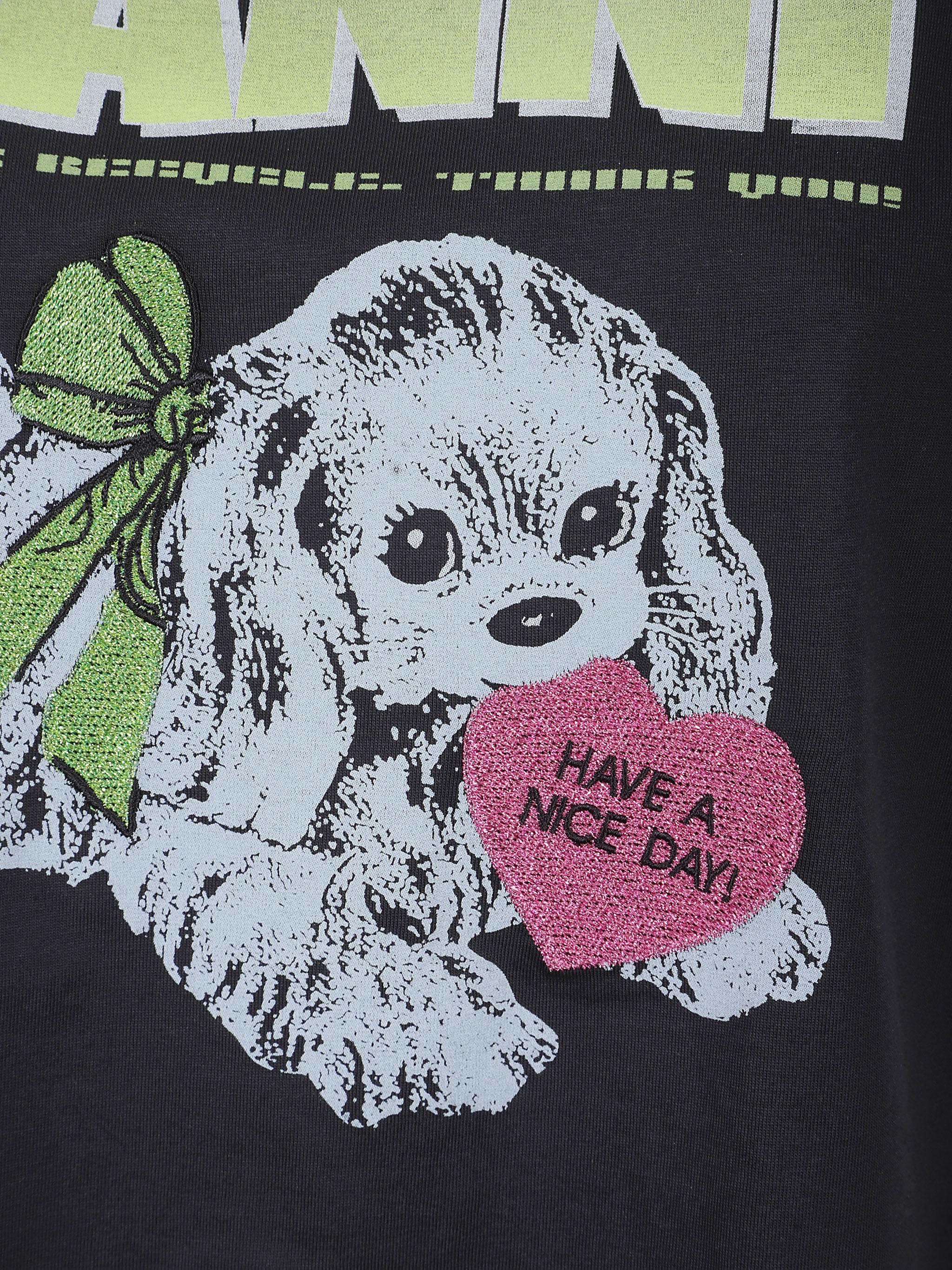 Basic cotton jersey neon puppy  t-shirt