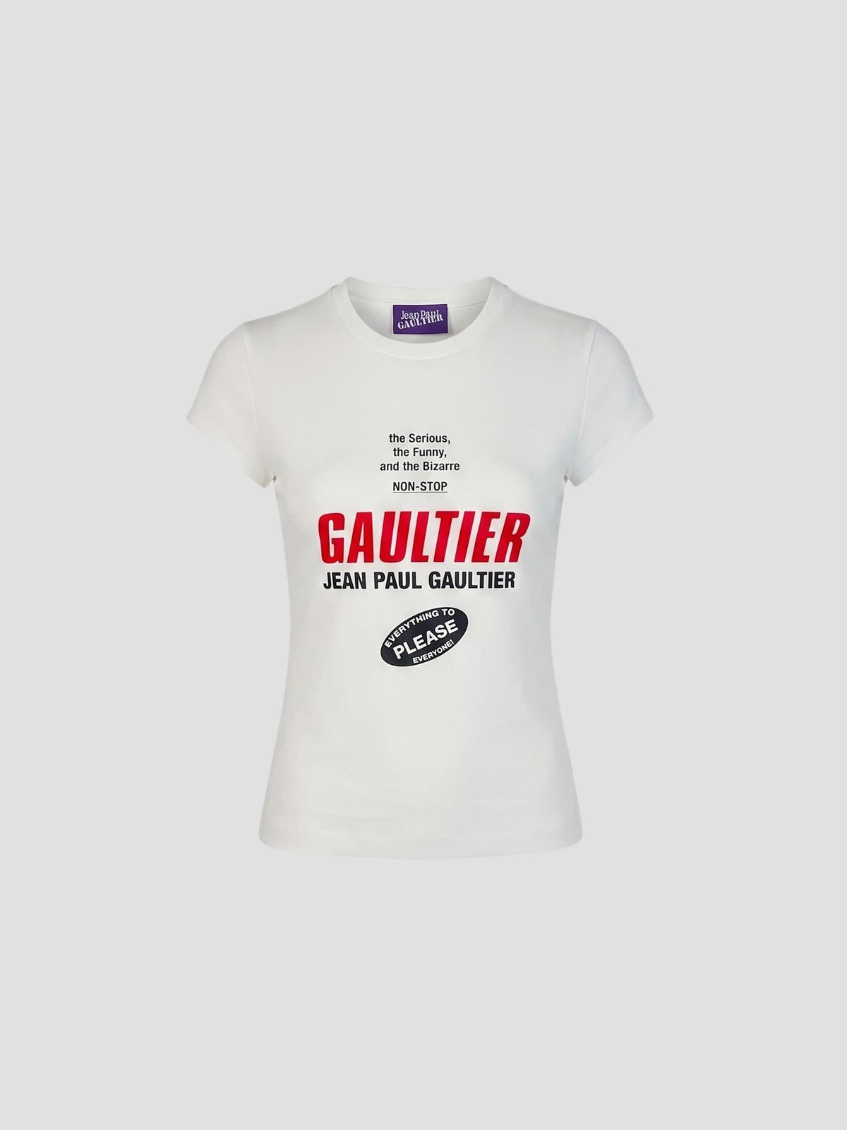 Baby tee printed "gaultier" logo