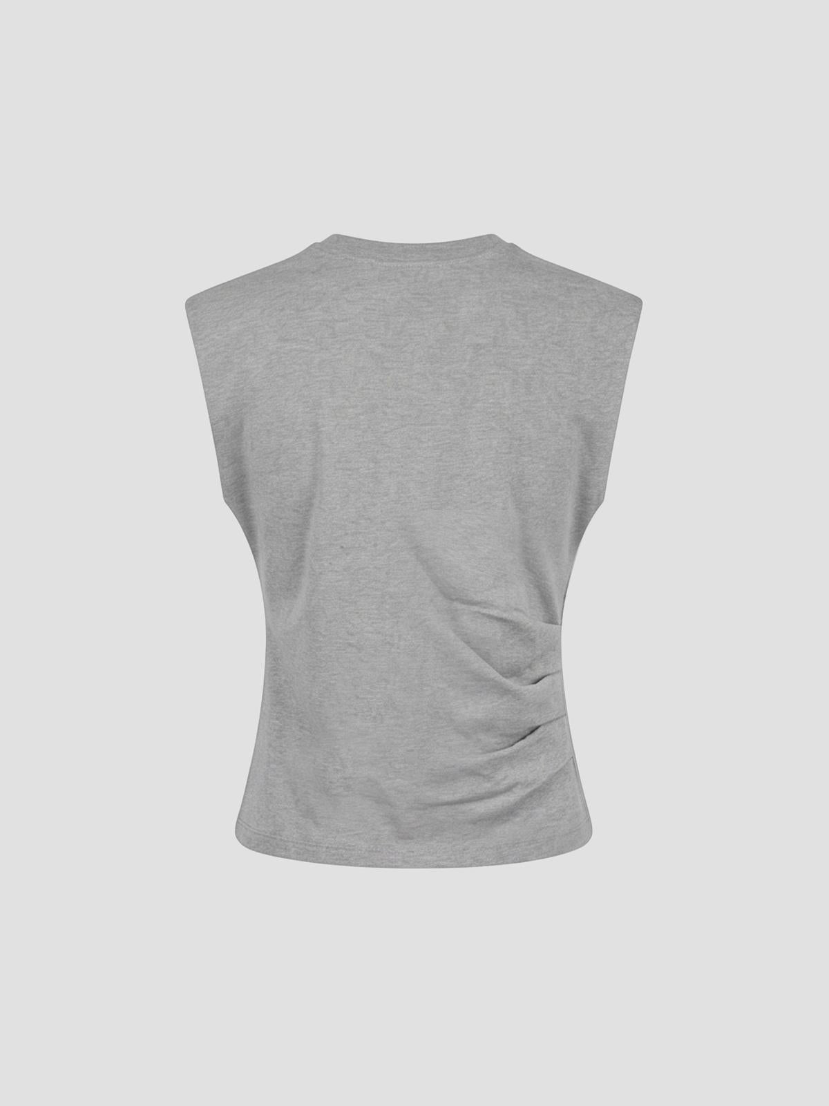 Stretch heavy jersey draped blouse
