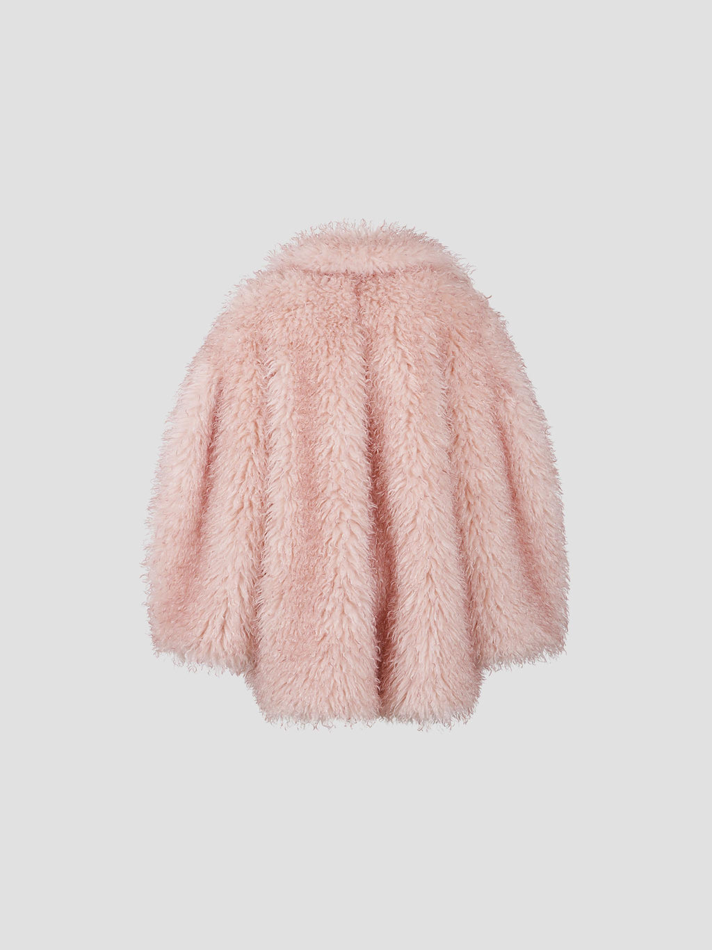 Long pile alternative fur midi coat