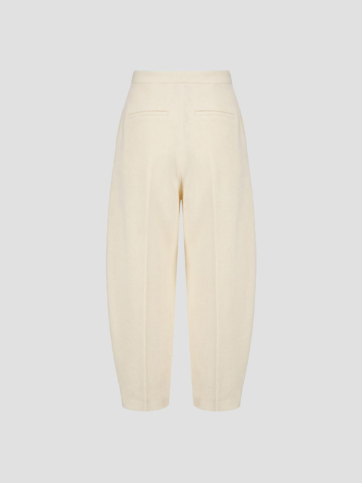 Sculptural puck tailored pants