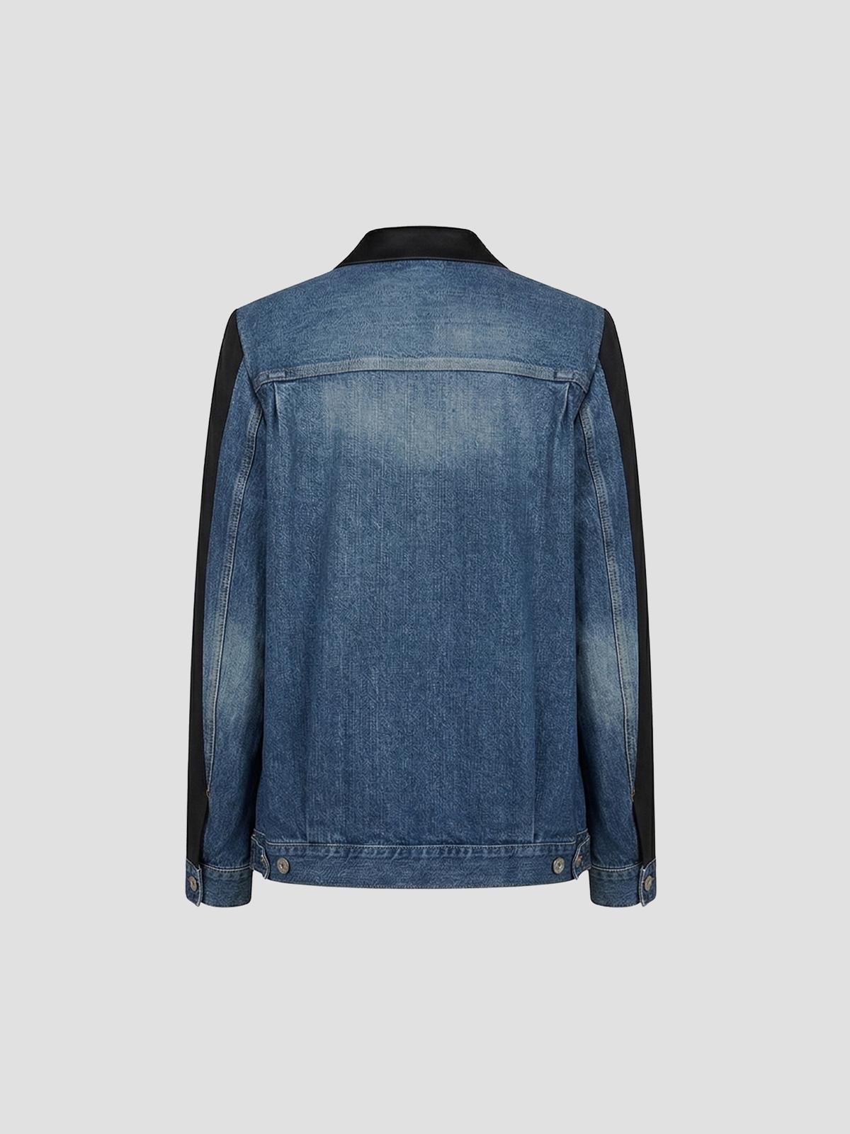 Wool suiting x denim jacket