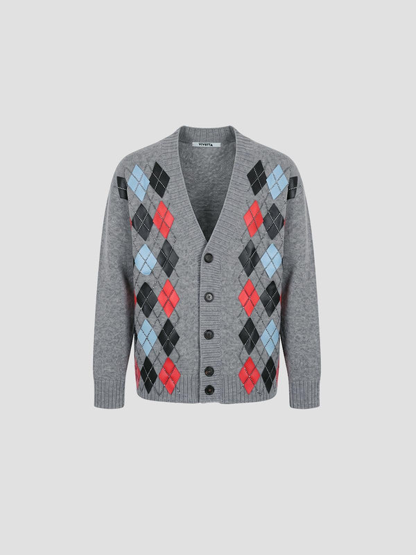 Diamond-embroidered merino sweater