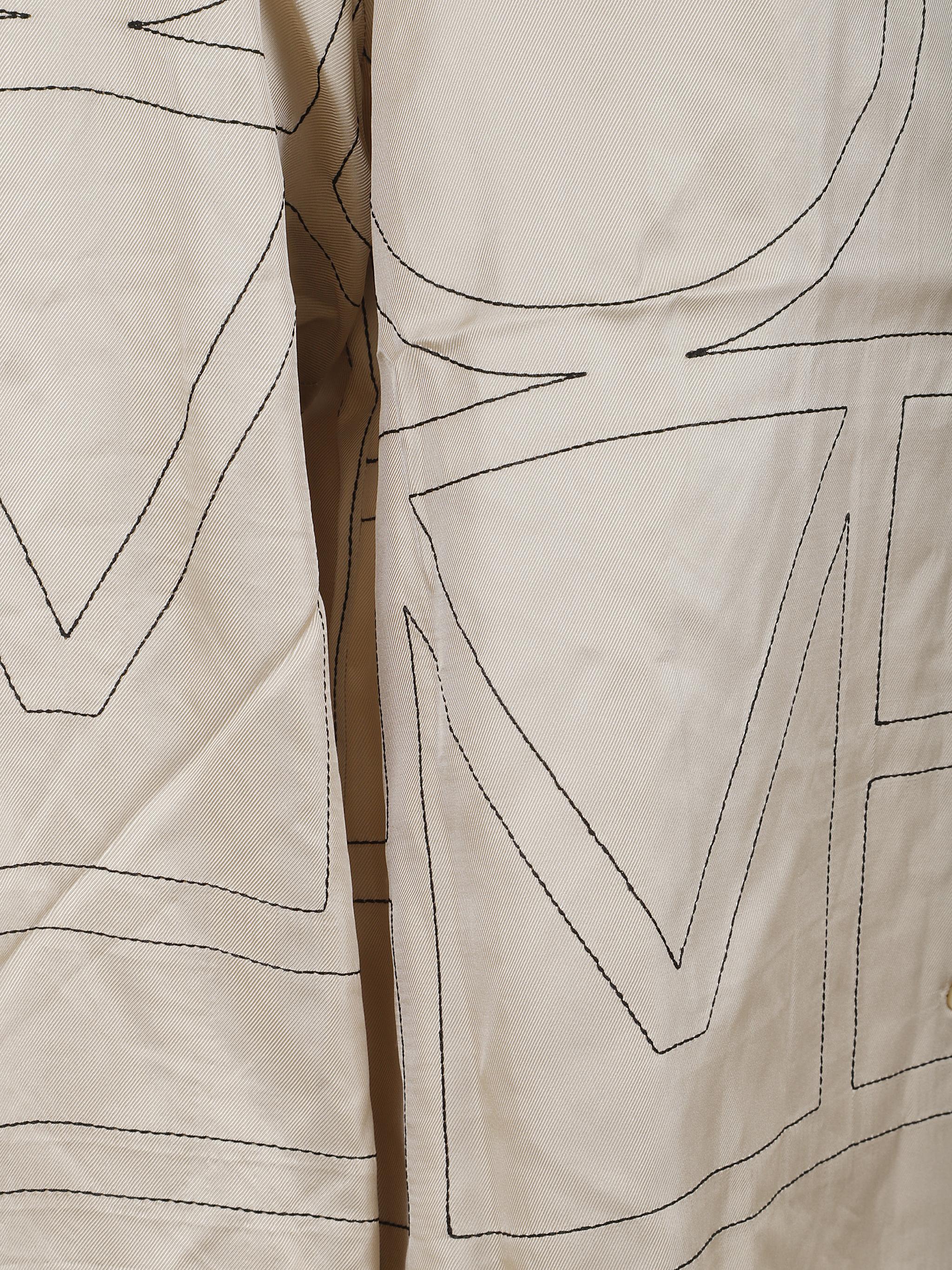 Monogram silk pj top